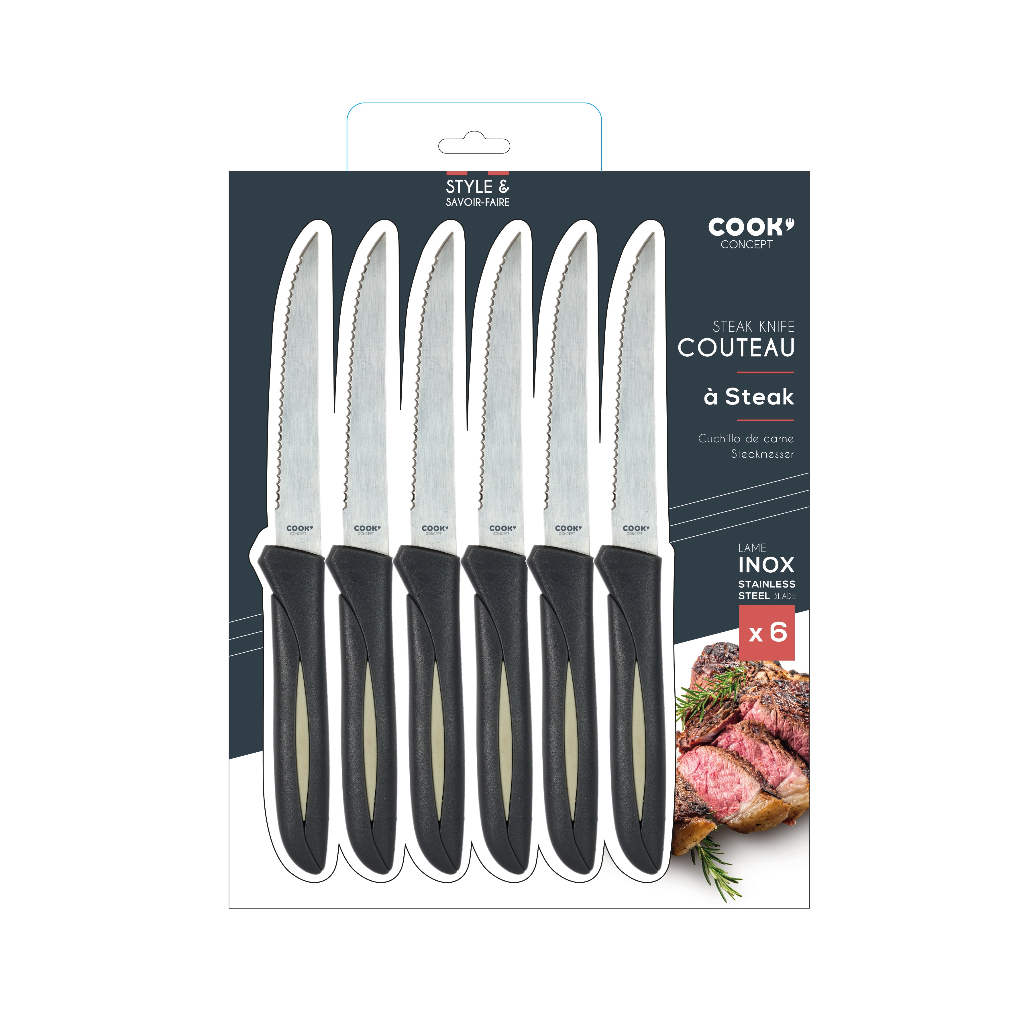 COUTEAU A STEAK X6