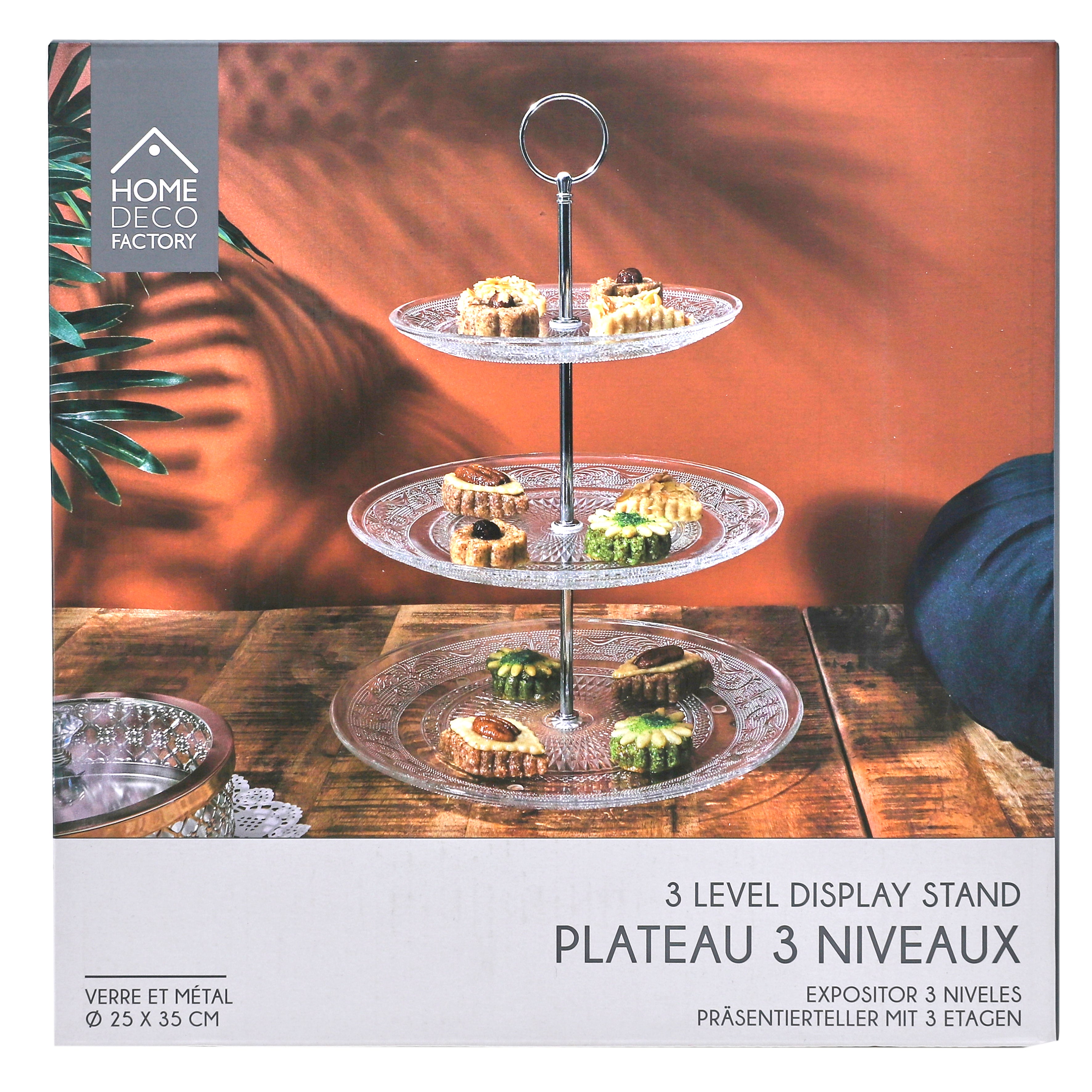 PLATEAU A GATEAUX EN VERRE 3 ETAGES