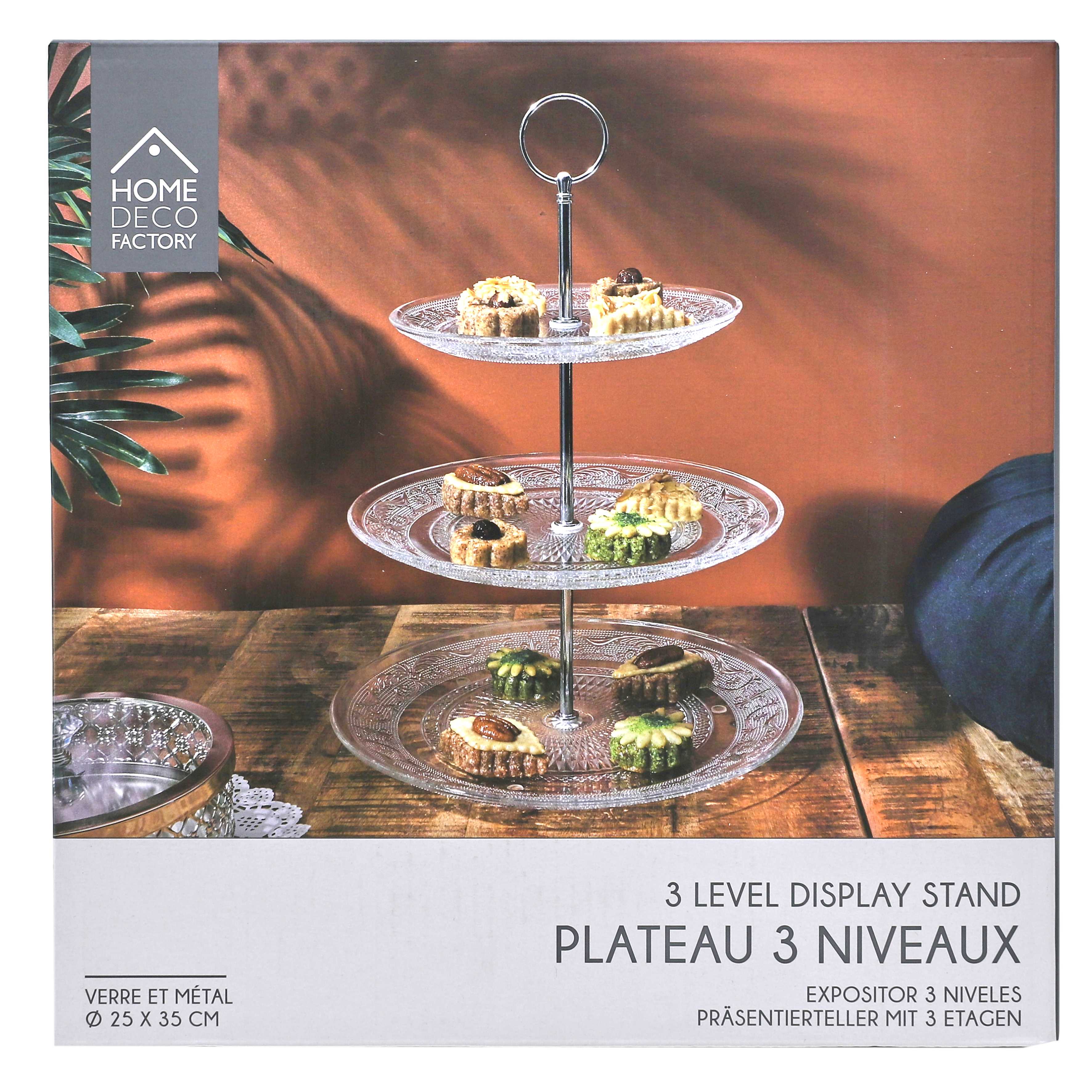 PLATEAU A GATEAUX EN VERRE 3 ETAGES