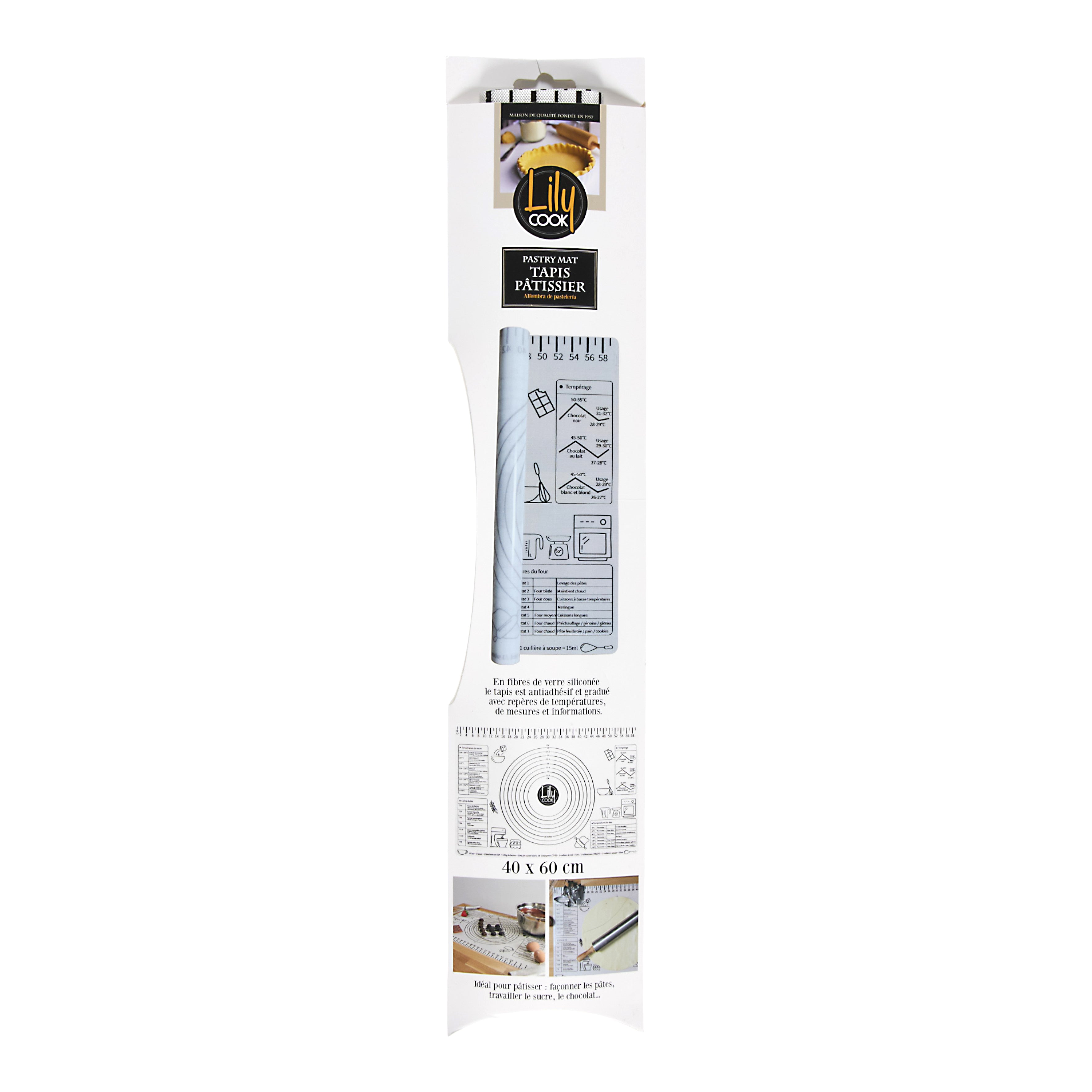 TAPIS PATISSERIE ANTI ADHESIF GRADUE 60X40CM