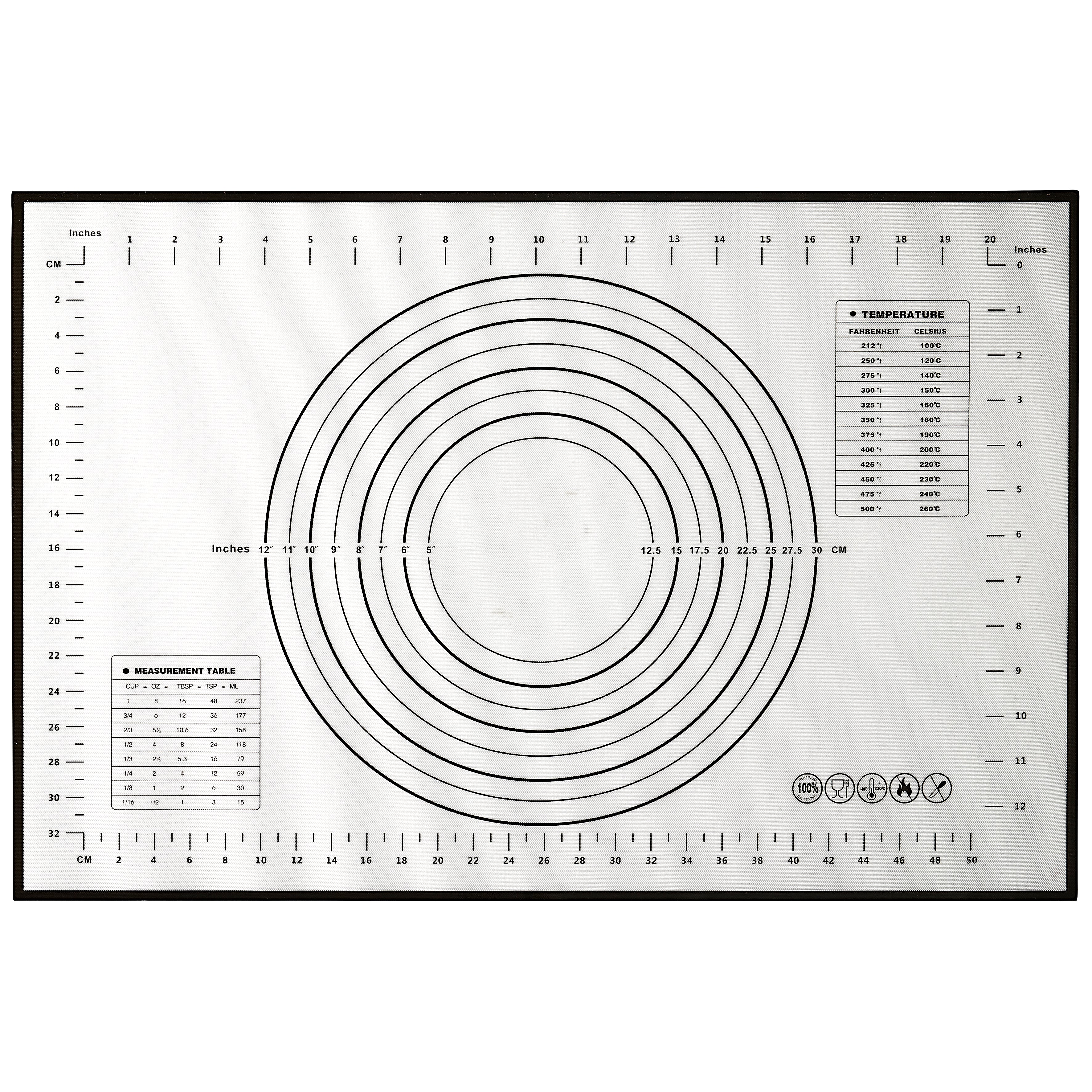 TAPIS PATISSERIE ANTI ADHESIF GRADUE 60X40CM