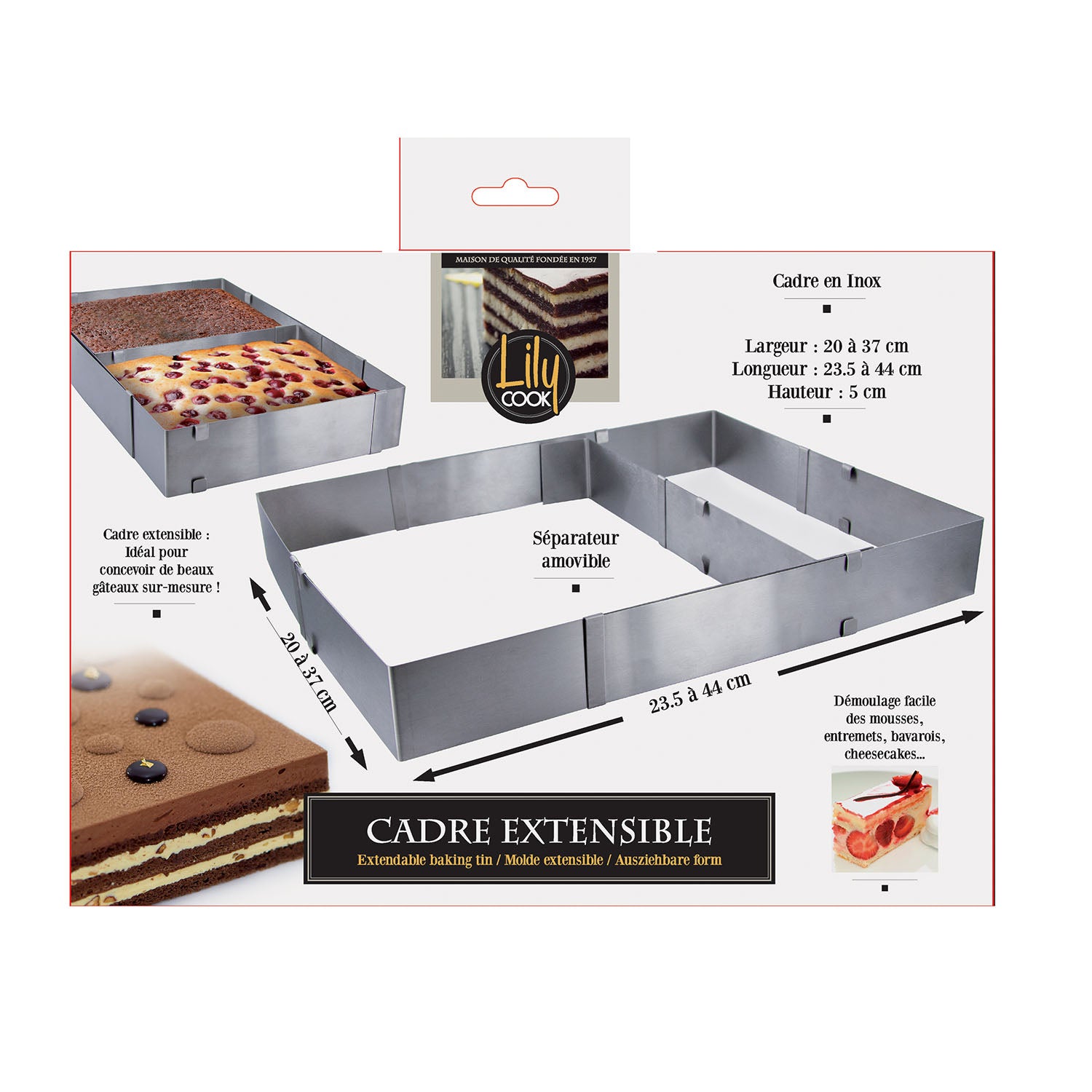 CADRE RECTANGLE ET SEPARATEUR AMOVIBLE