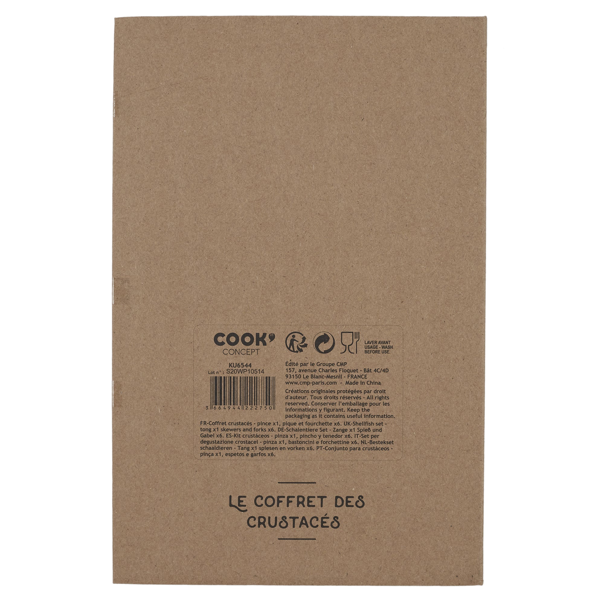 COFFRET CRUSTACES PINCE X1 PIQUE FOURCHETTE X6