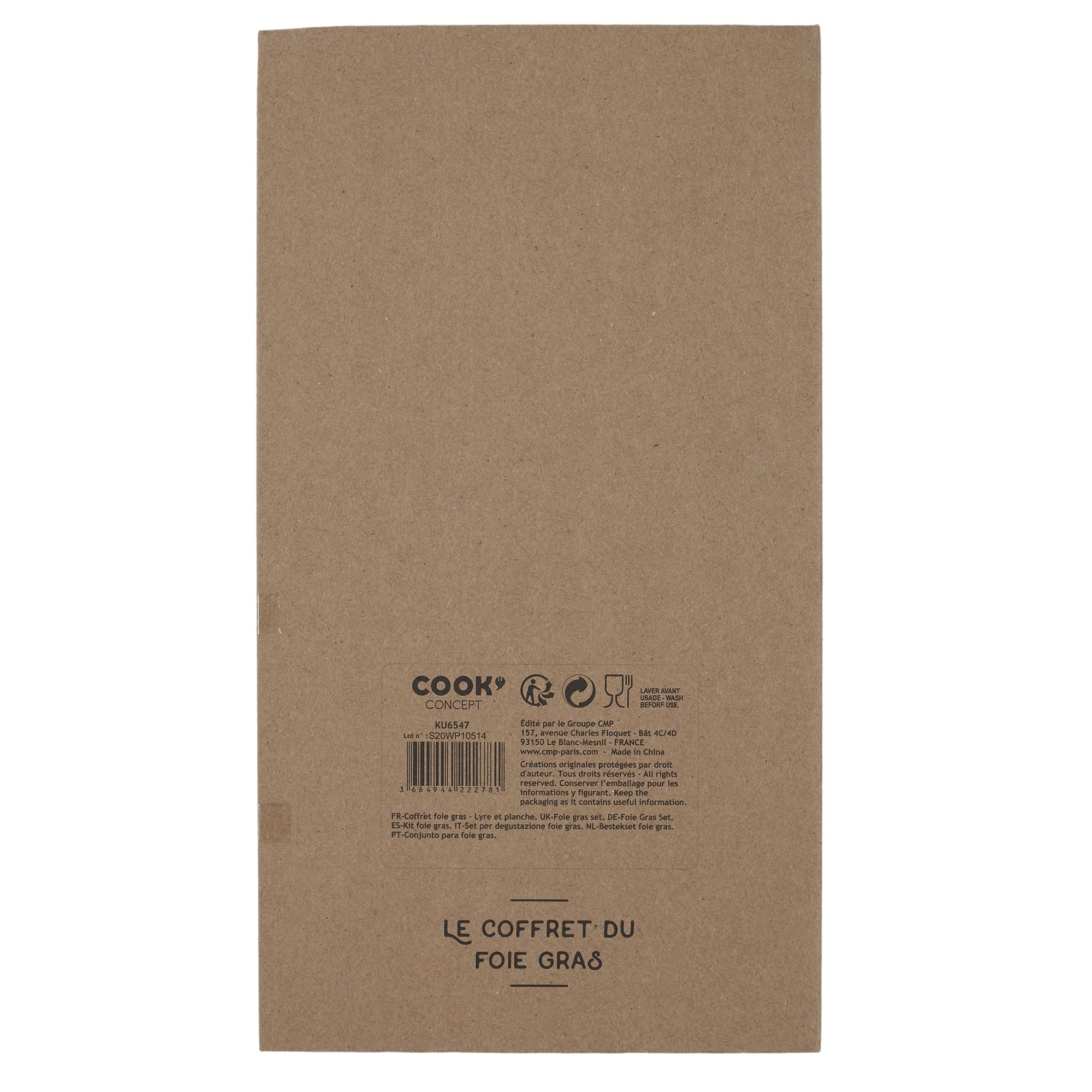COFFRET FOIE GRAS LYRE ET PLANCHE DE DECOUPE