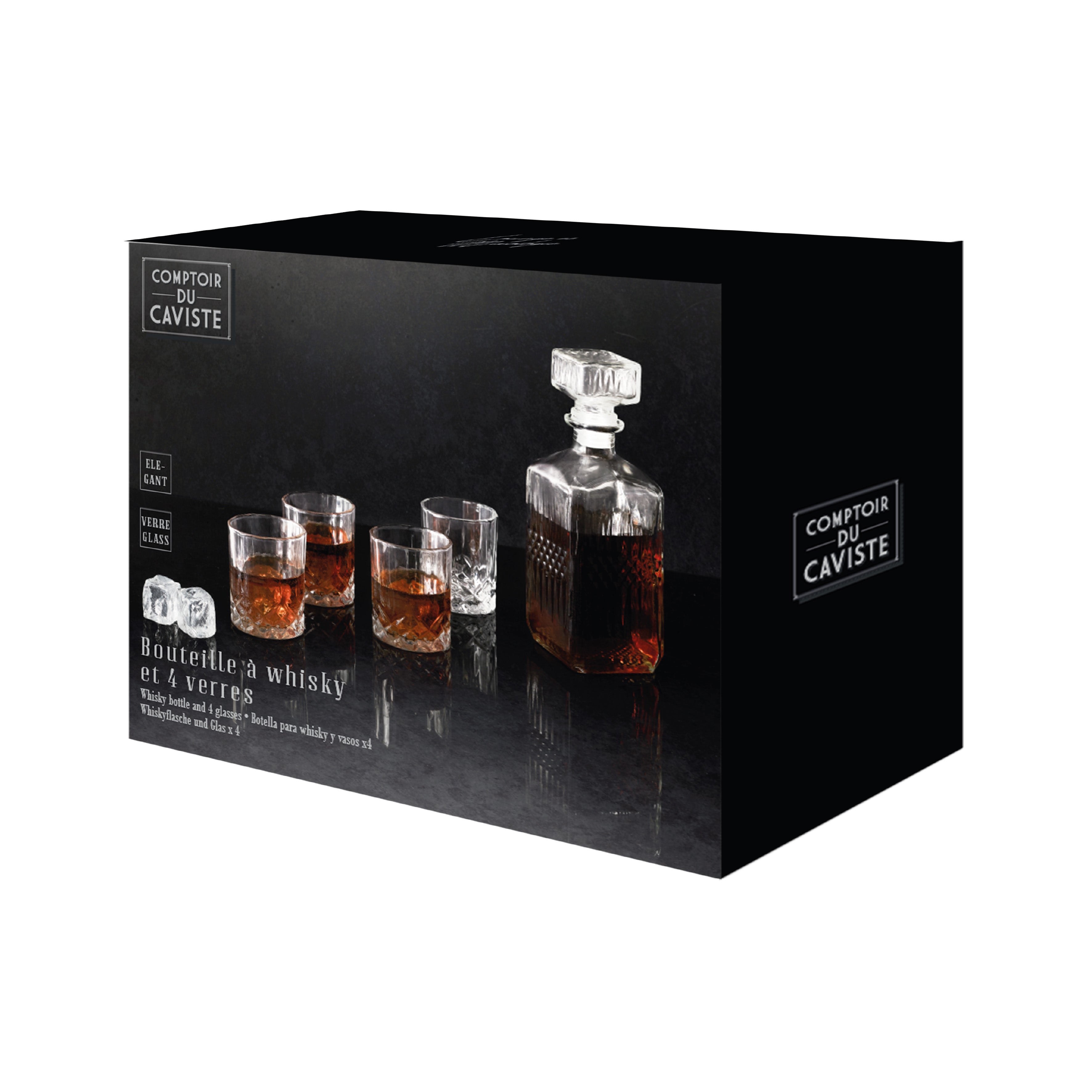 COFFRET CARAFE A WHISKY ET VERRE X4