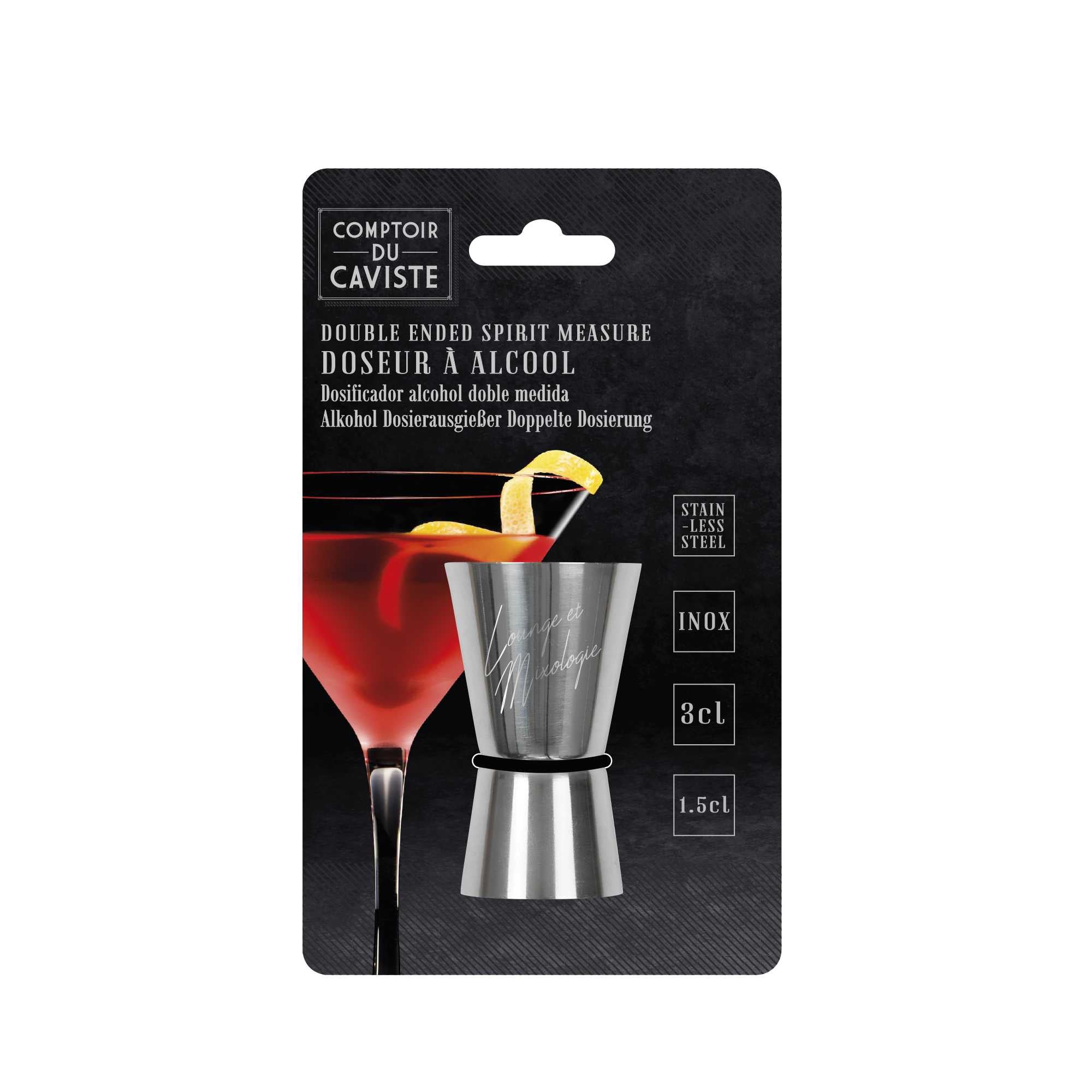 DOSEUR ALCOOL DOUBLE MESURE INOX 8CM