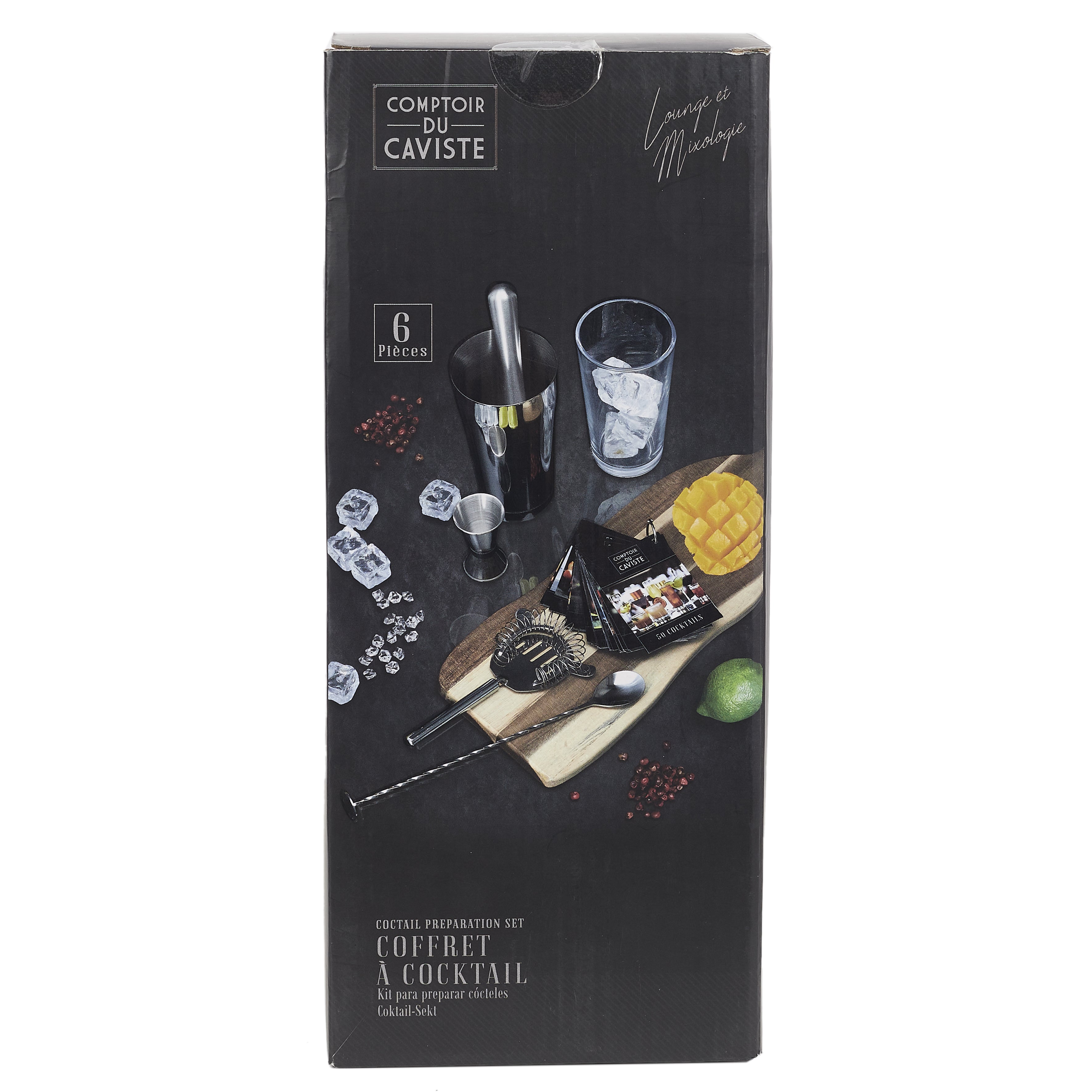 SET A COCKTAIL 5 ACCESSOIRES ET 50 RECETTES