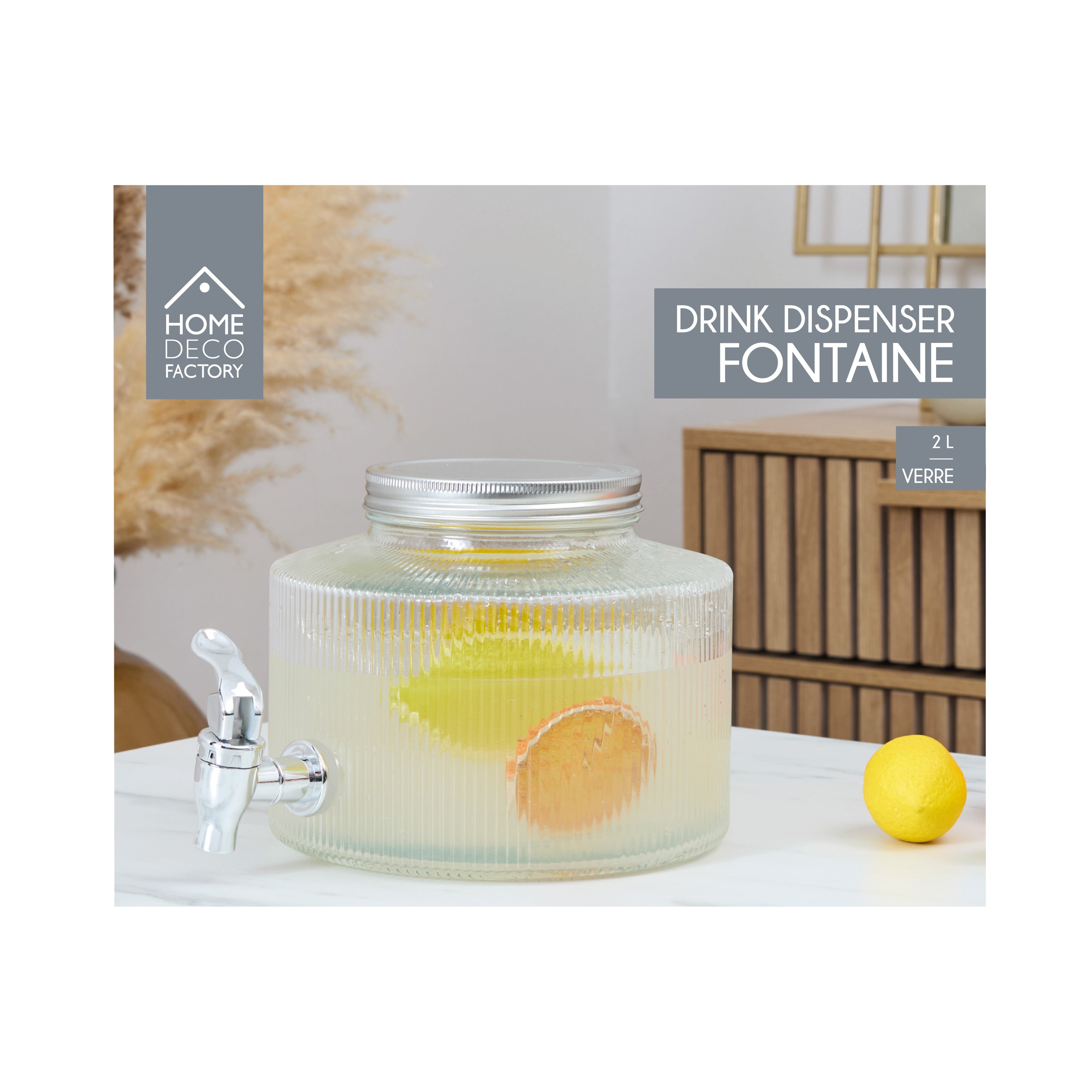 FONTAINE STRIEE RONDE 2L VERRE