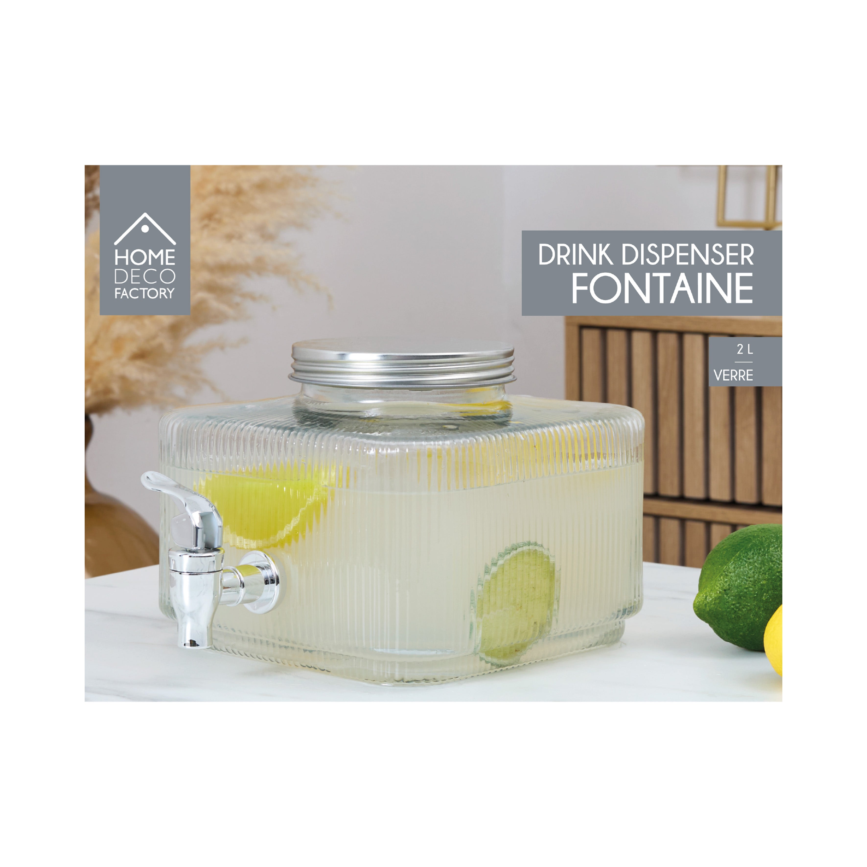 FONTAINE STRIEE CARRE 3L VERRE
