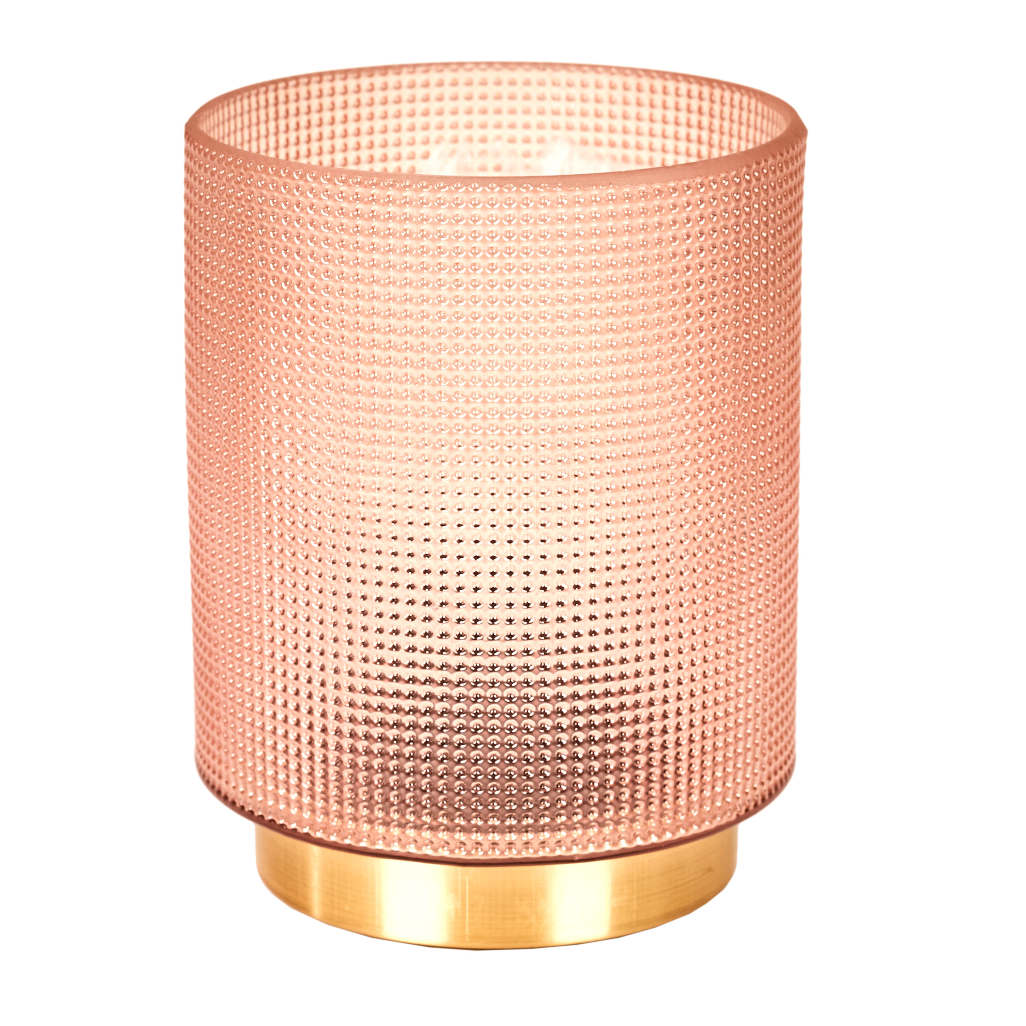 LAMPE A POSER VERRE EMBOSSE ROSE