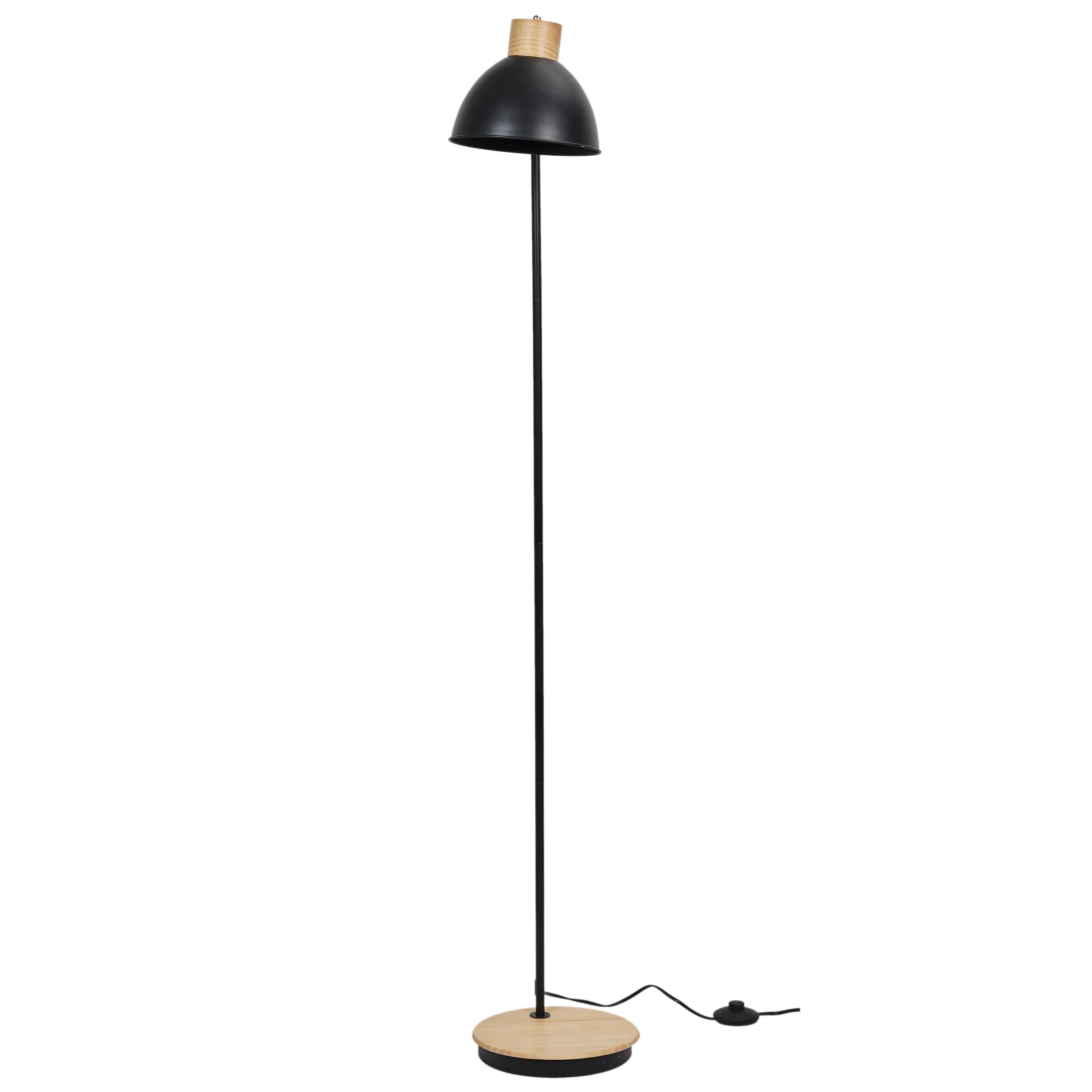LAMPADAIRE METAL NOIRE BOIS