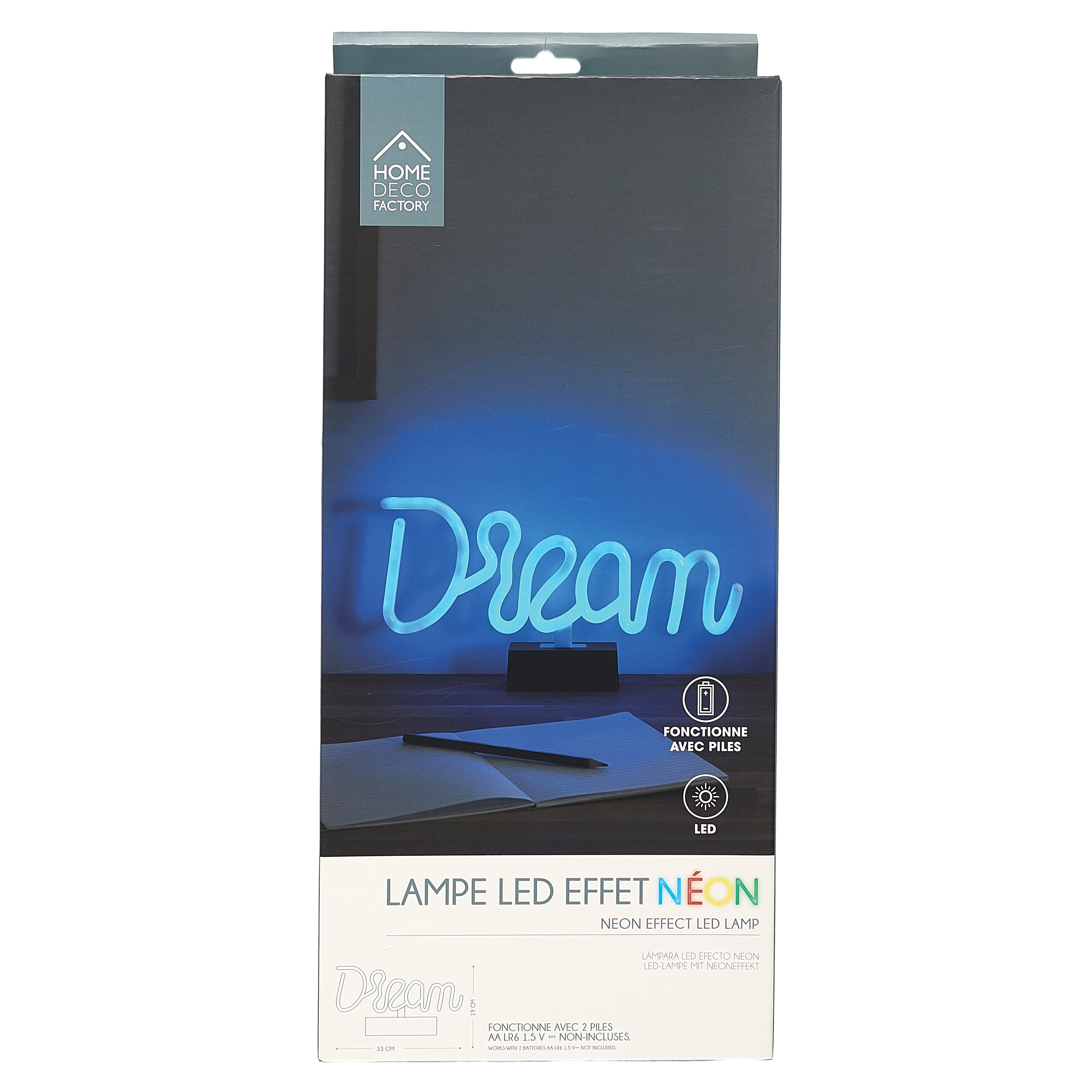 LAMPE LED EFFET NEON DREAM A PILES