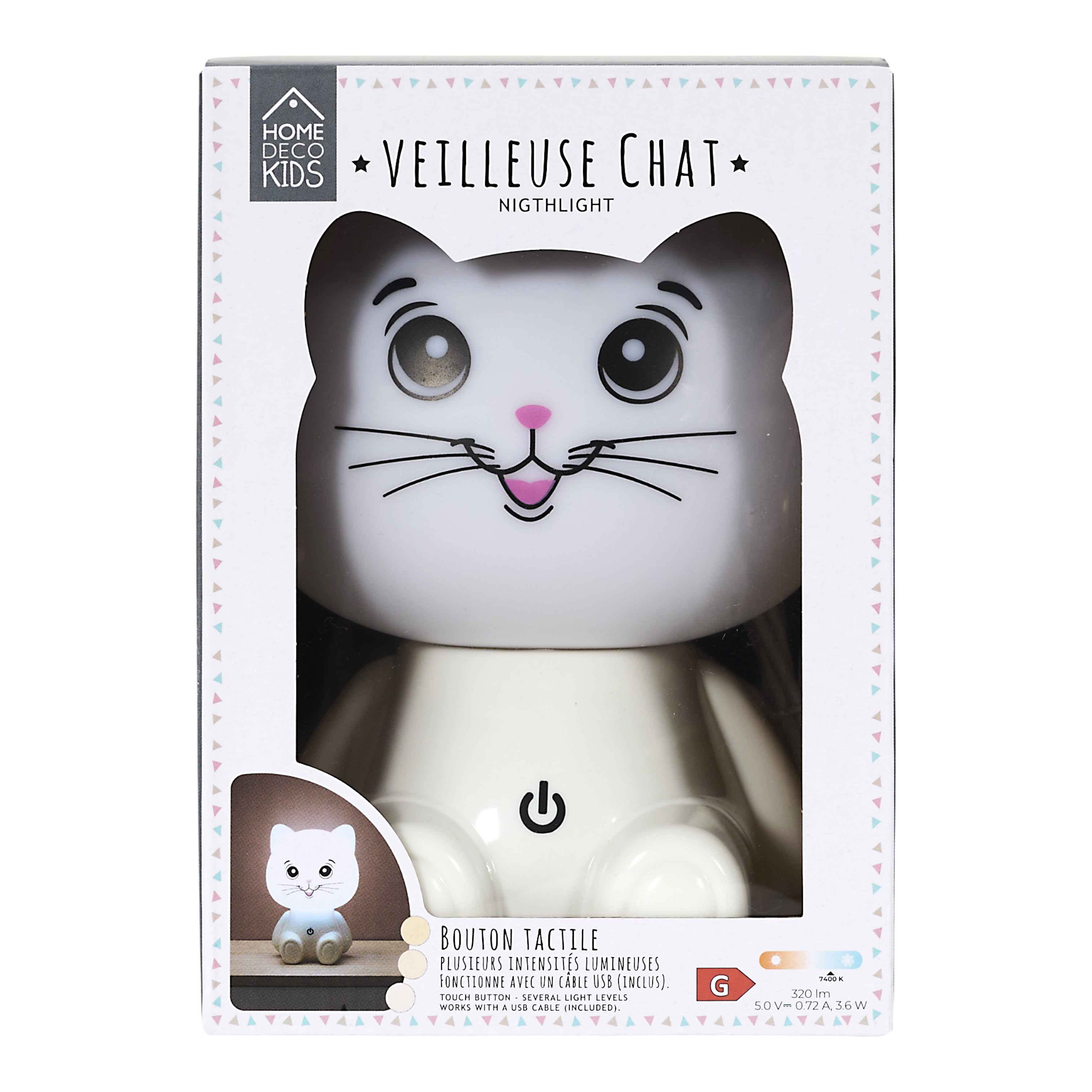 LAMPE VEILLEUSE CHAT USB