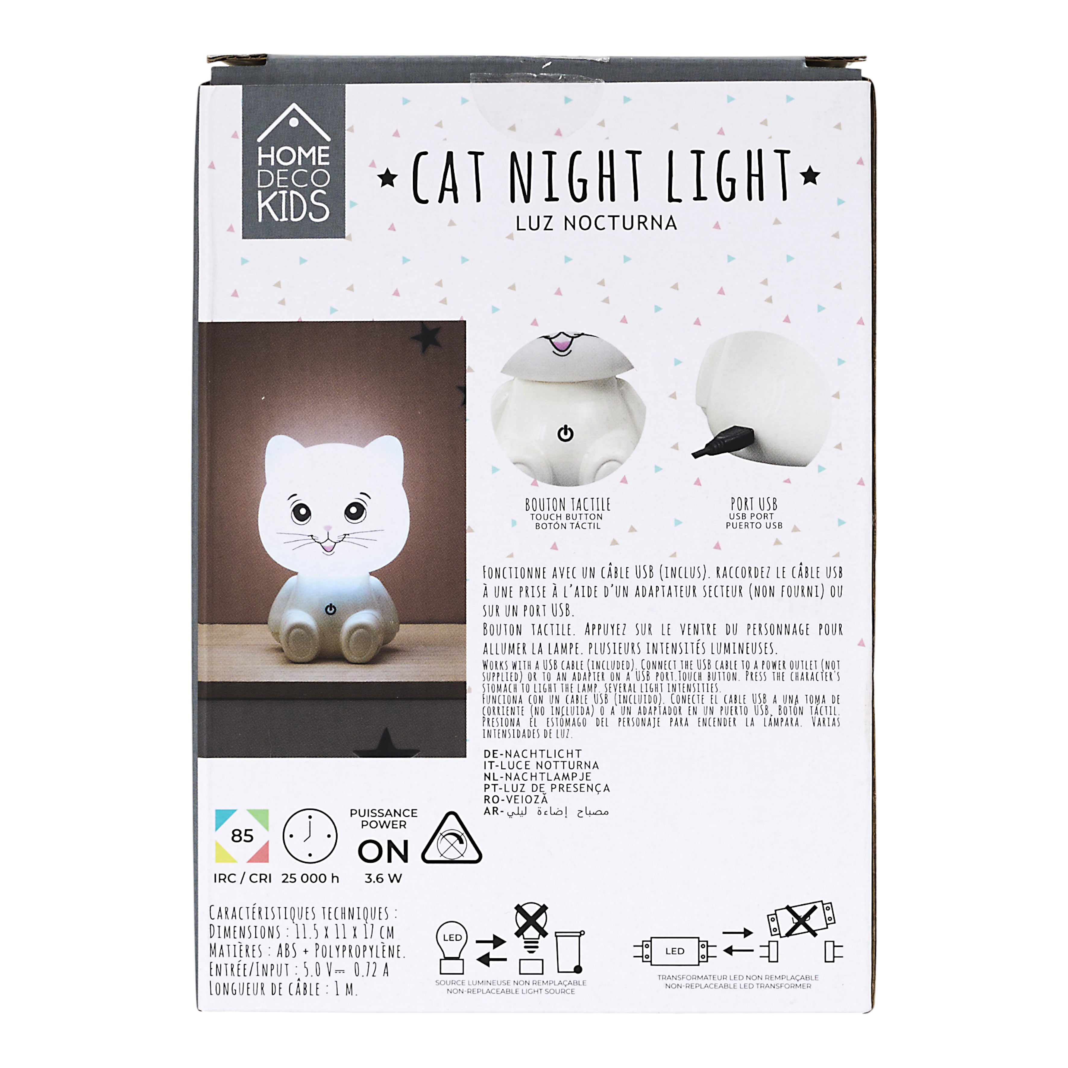 LAMPE VEILLEUSE CHAT USB
