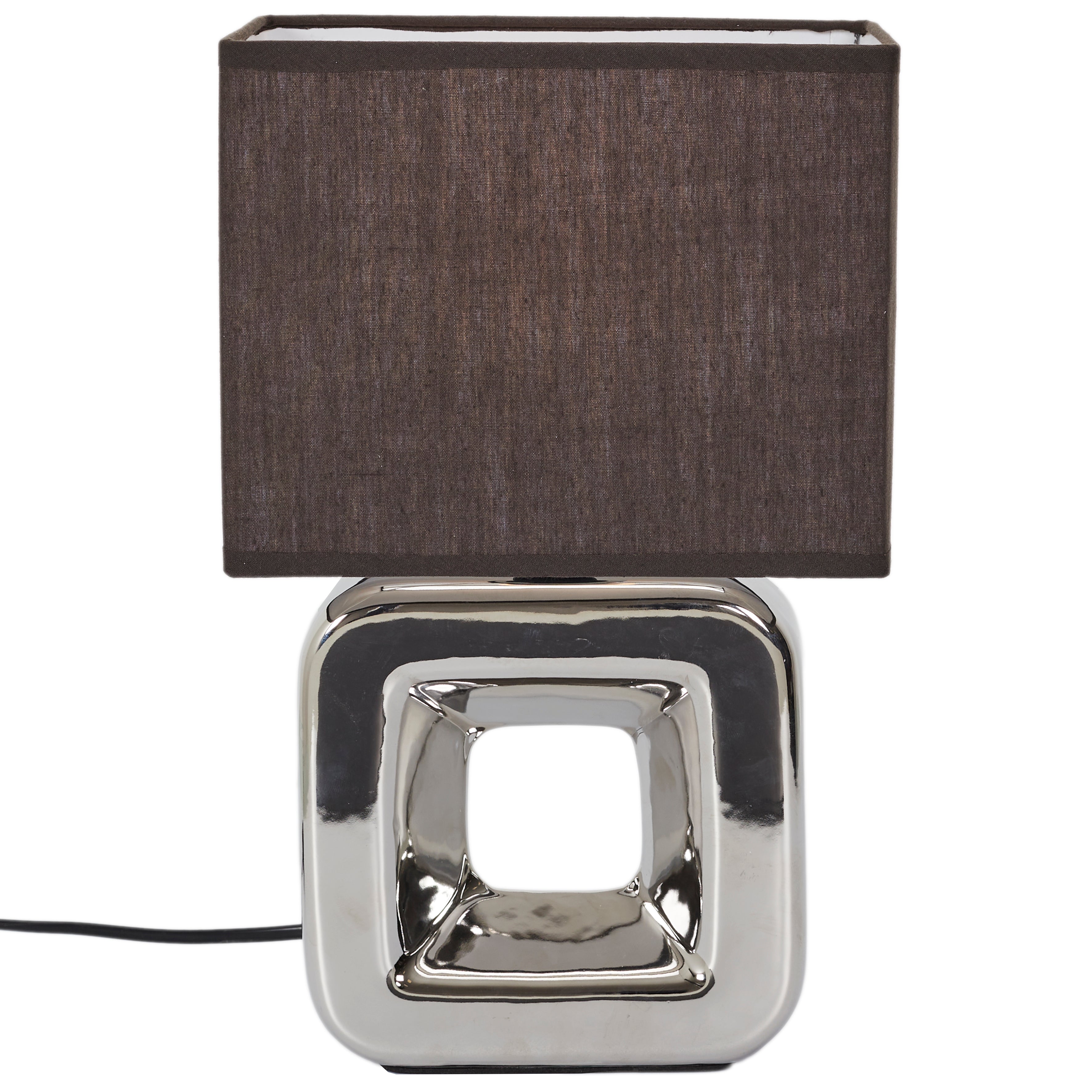 LAMPE CERAMIQUE FINITION CHROMEE H32.5CM