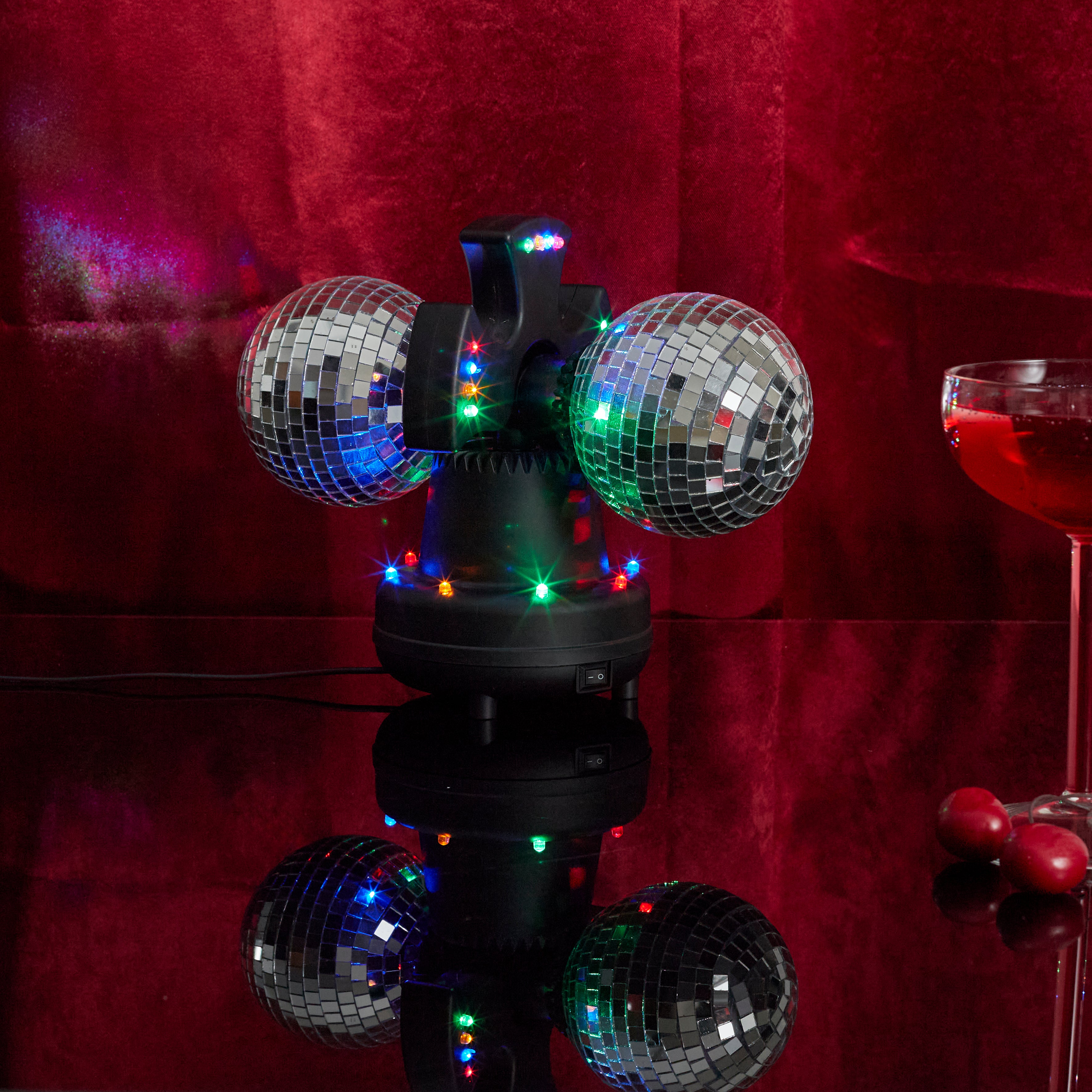 LAMPE BOULE DISCO DOUBLE USB