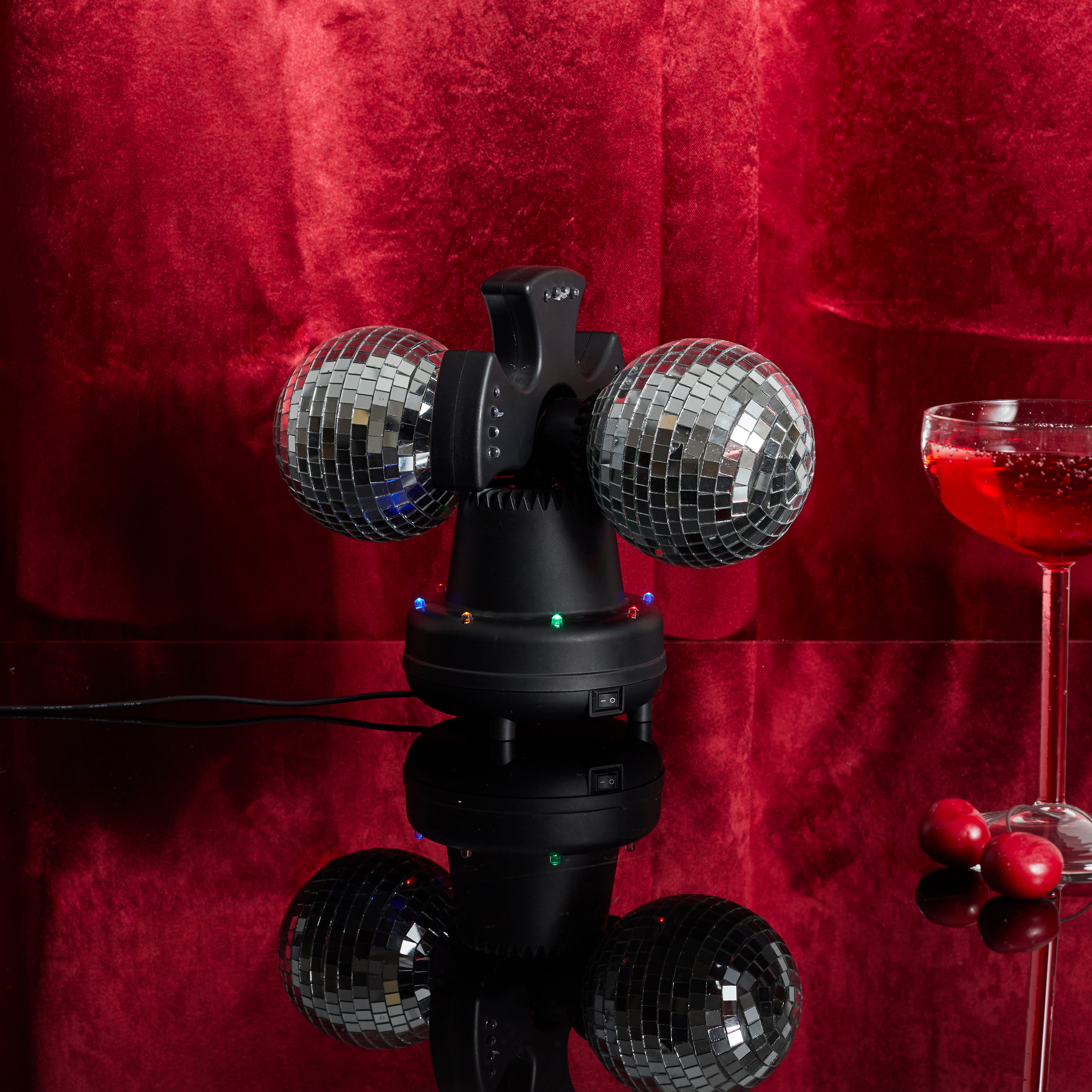 LAMPE BOULE DISCO DOUBLE USB