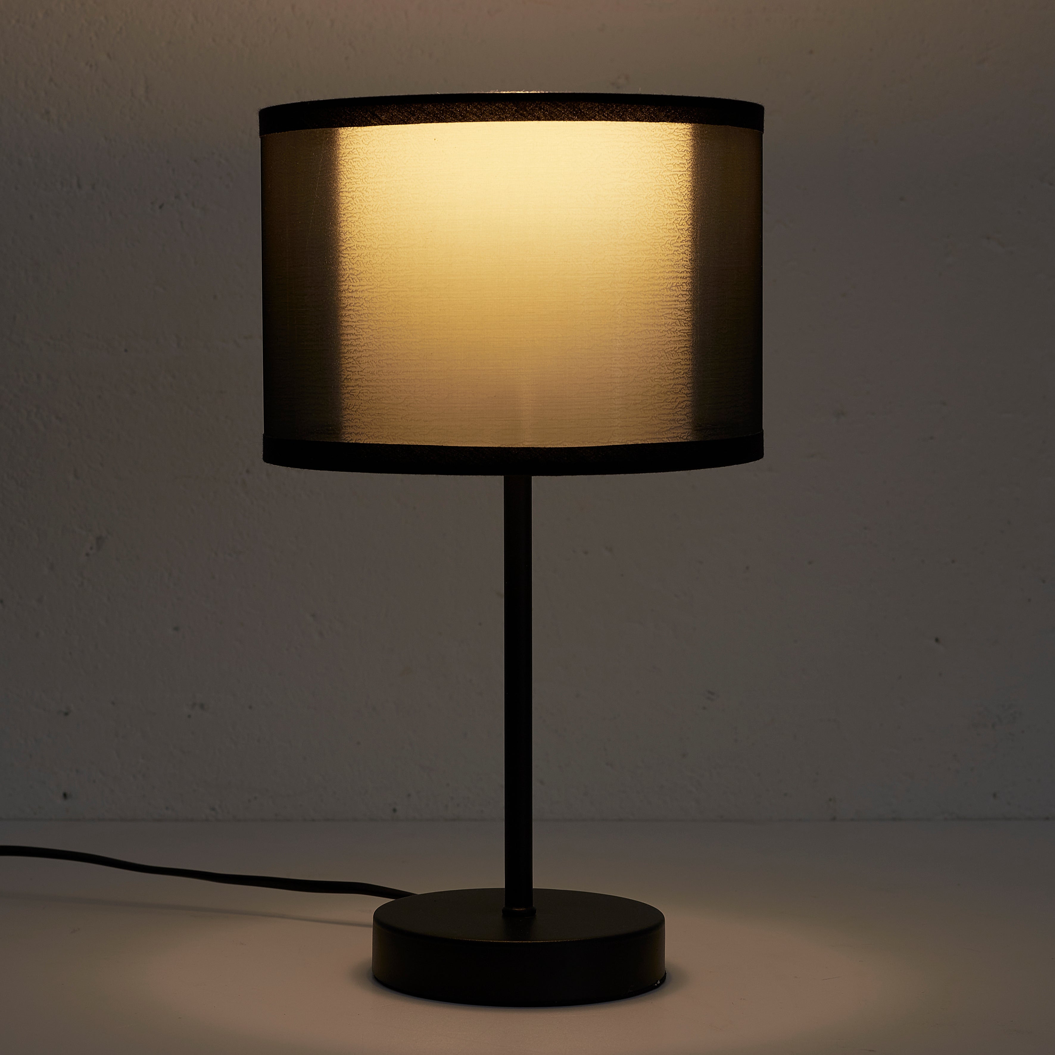 LAMPE DE TABLE DOUBLE ABATJOUR NOIR