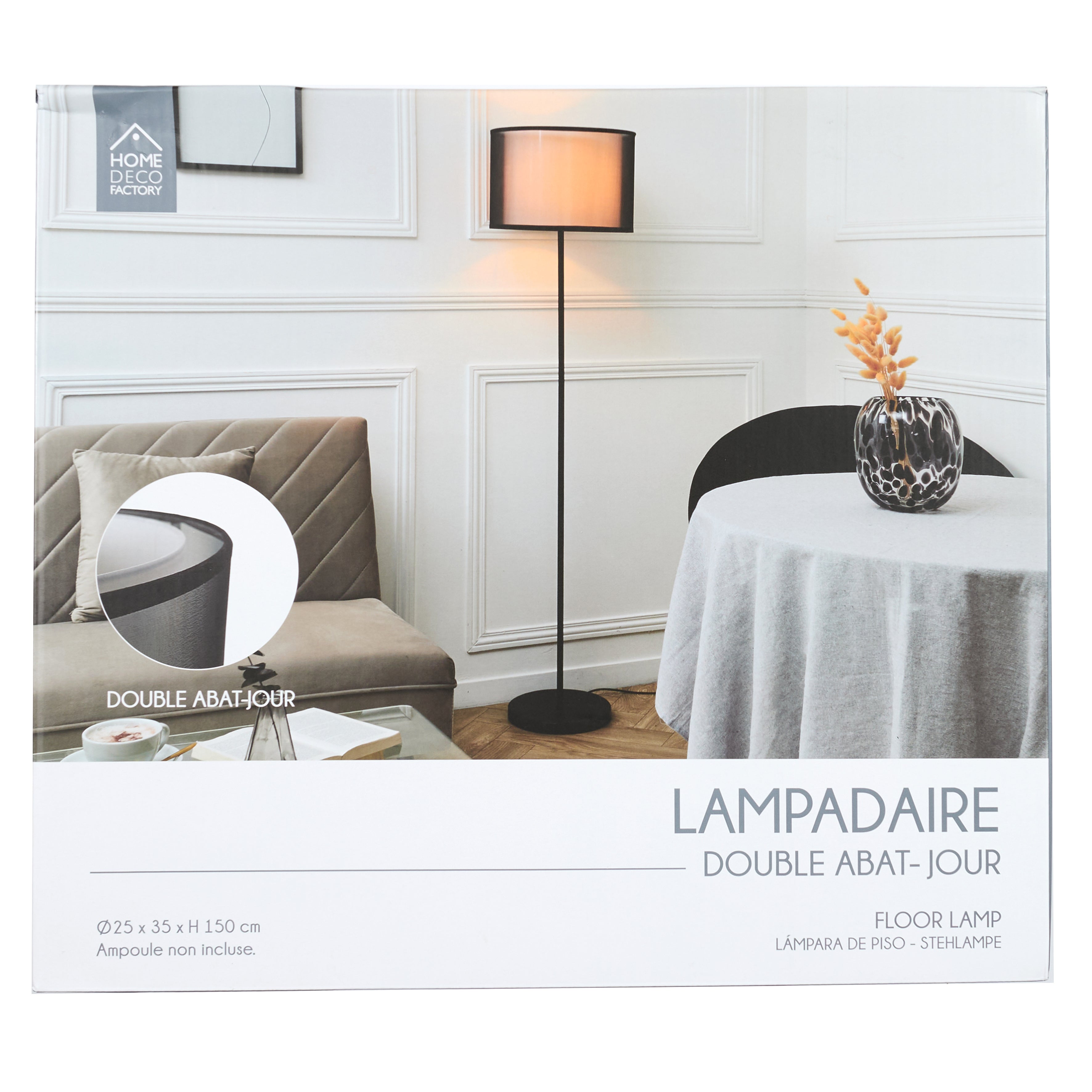 LAMPADAIRE DOUBLE ABATJOUR