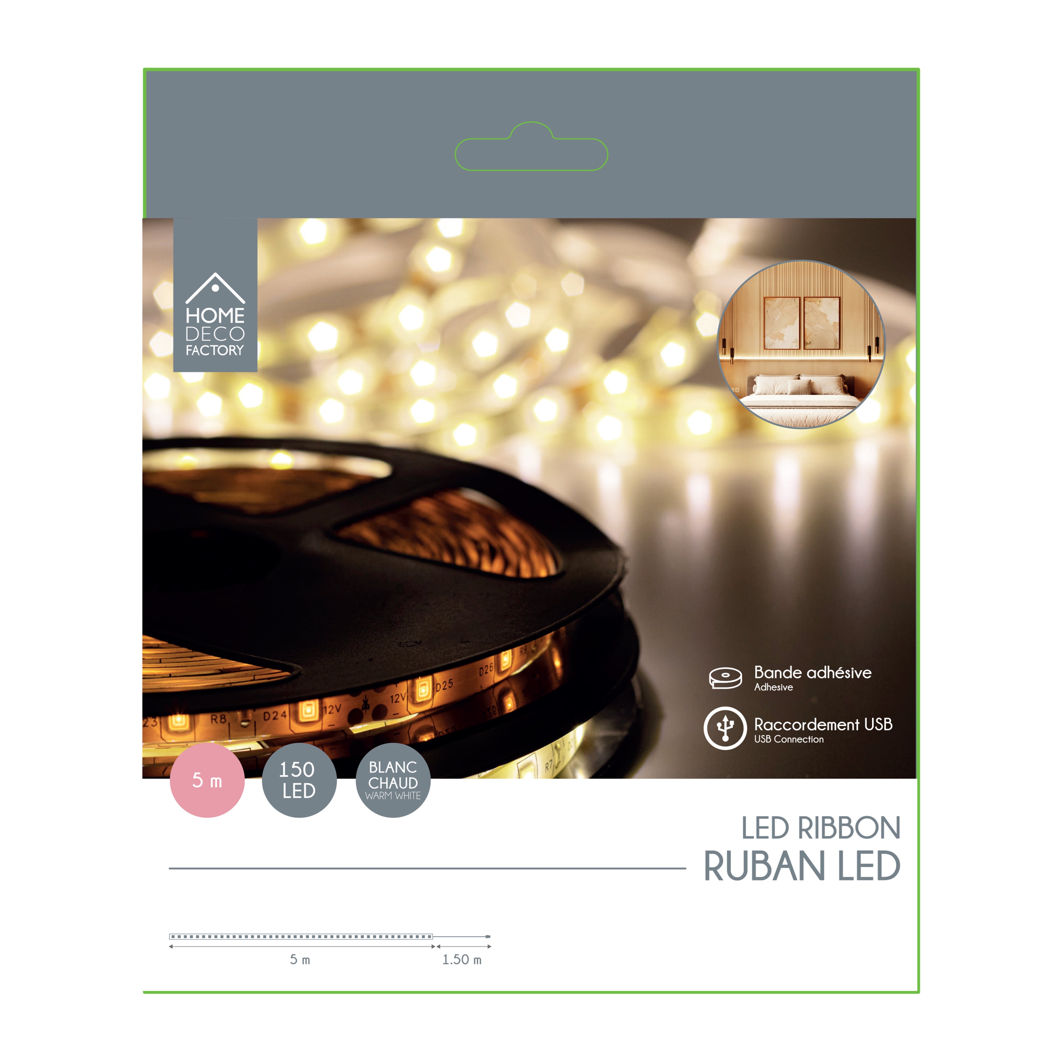 BANDE LED BLANC CHAUD 5M