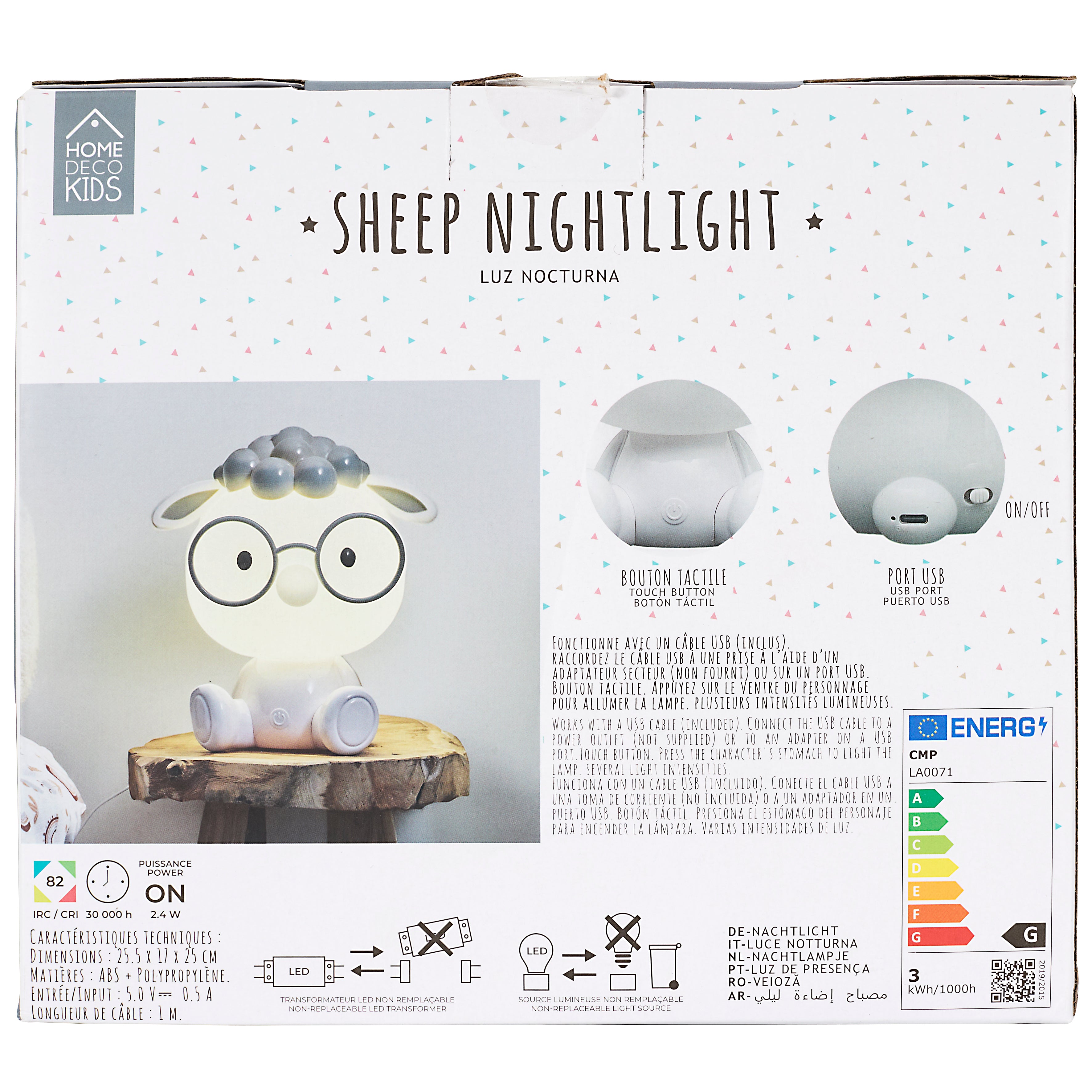 VEILLEUSE MOUTON TACTILE USB