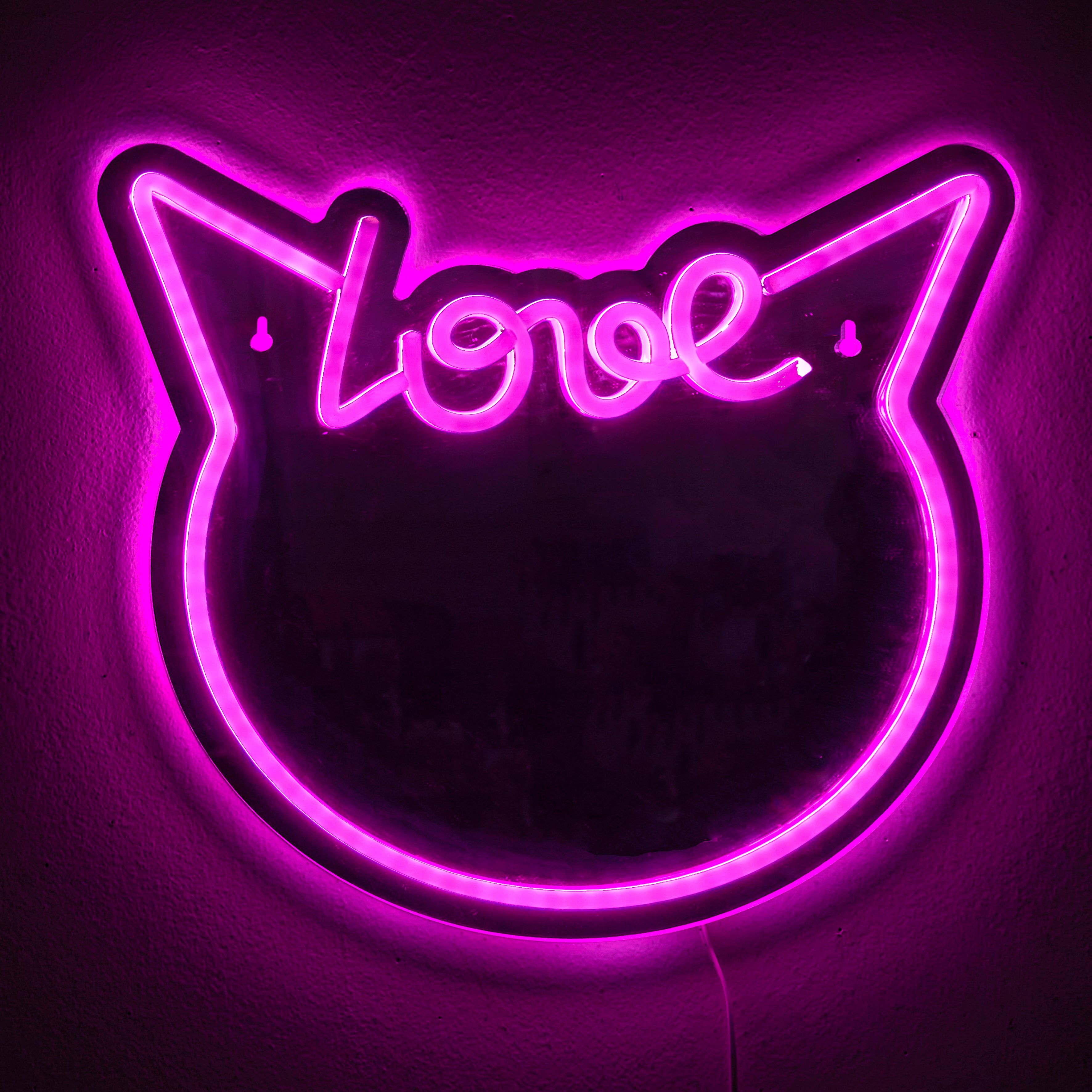 MIROIR LED EFFET NEON CHAT KAWAII