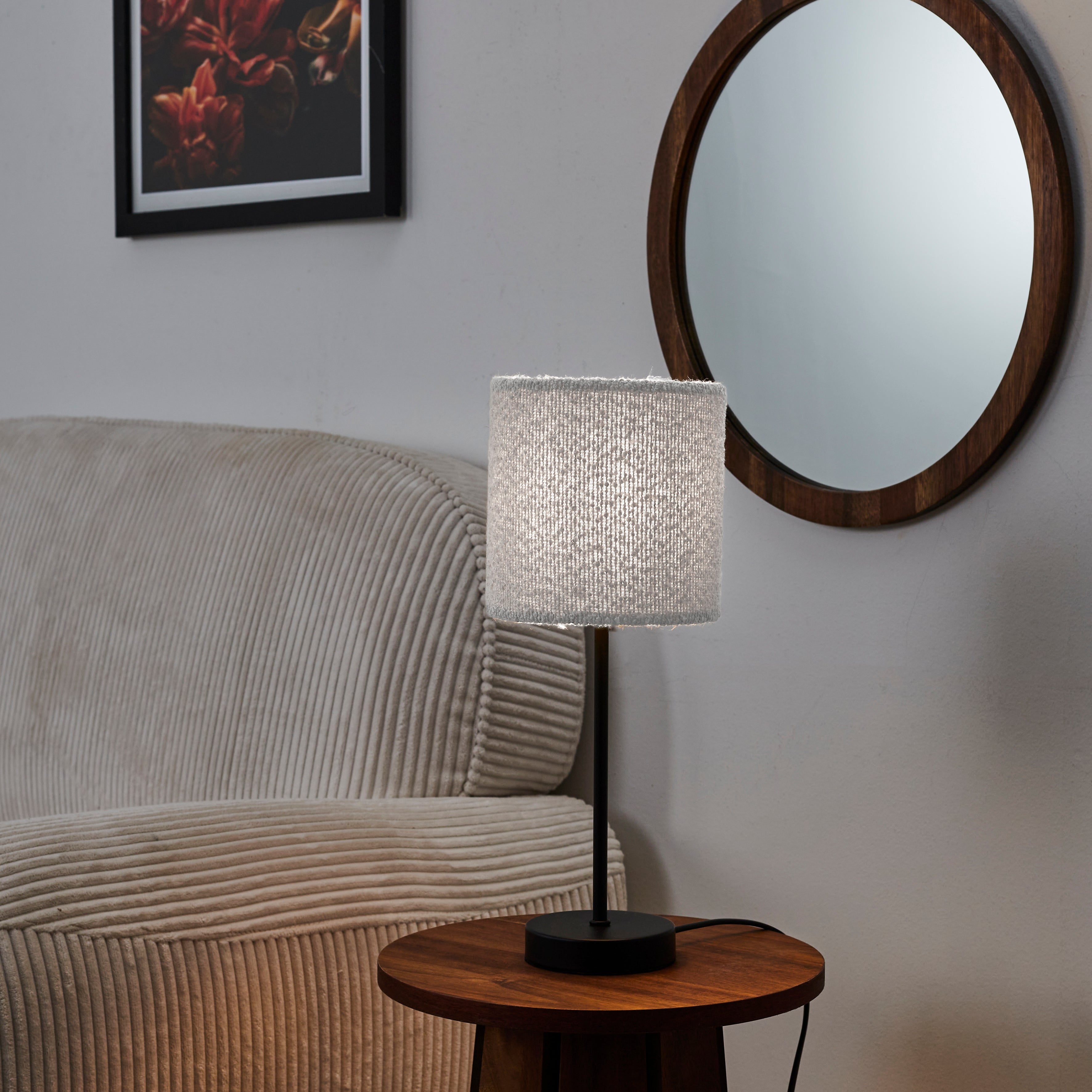 LAMPE EN METAL ABAT JOUR BOUCLETTE