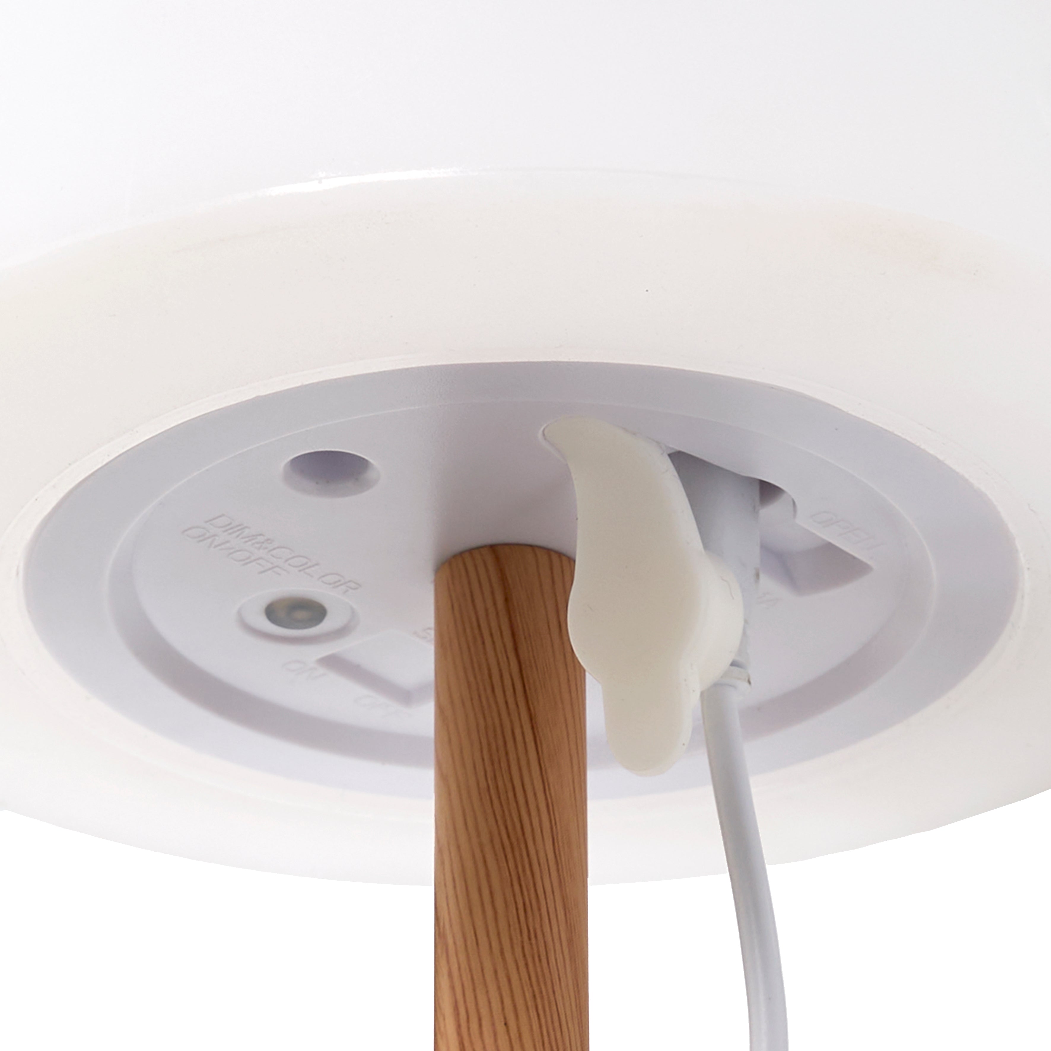 LAMPE EFFET BOIS RECHARGEABLE IP44 H40CM