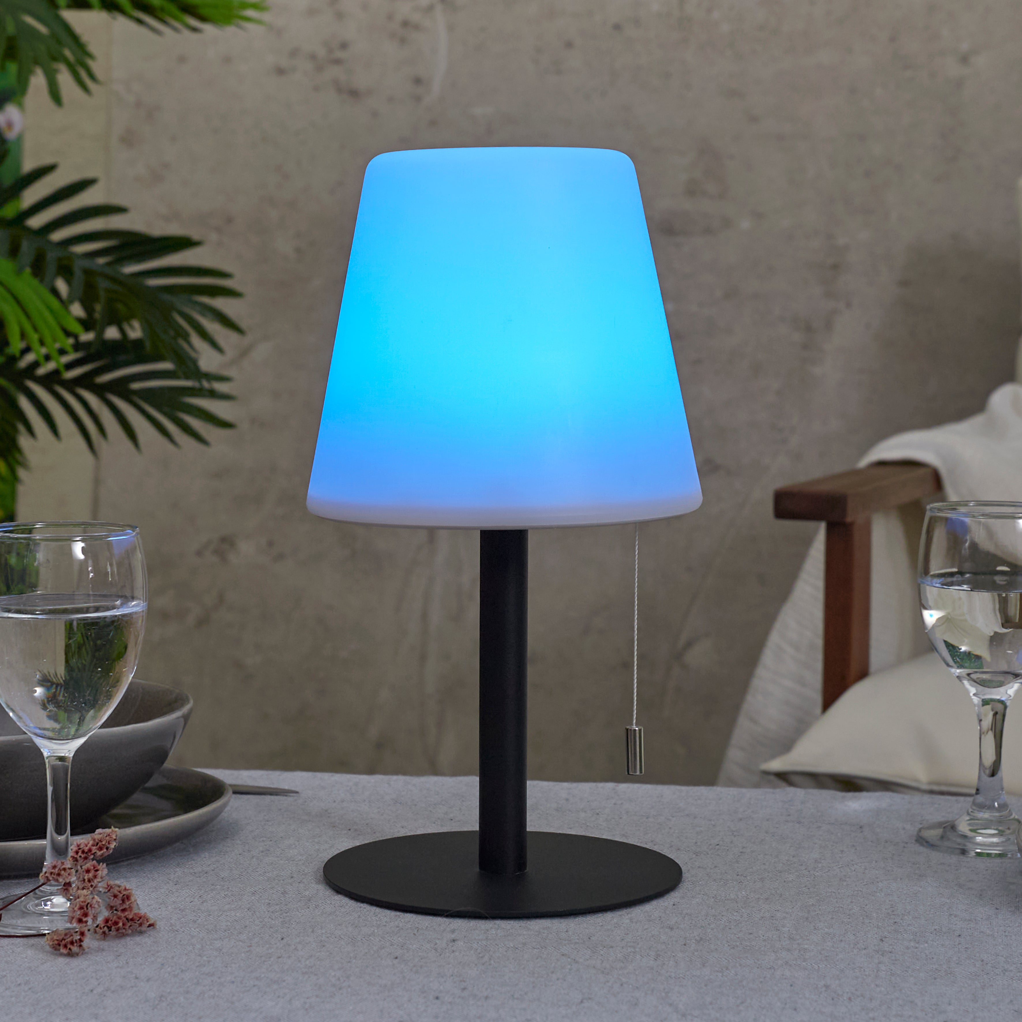 LAMPE DE TABLE RECHARGEABLE IP44 GRIS H30CM