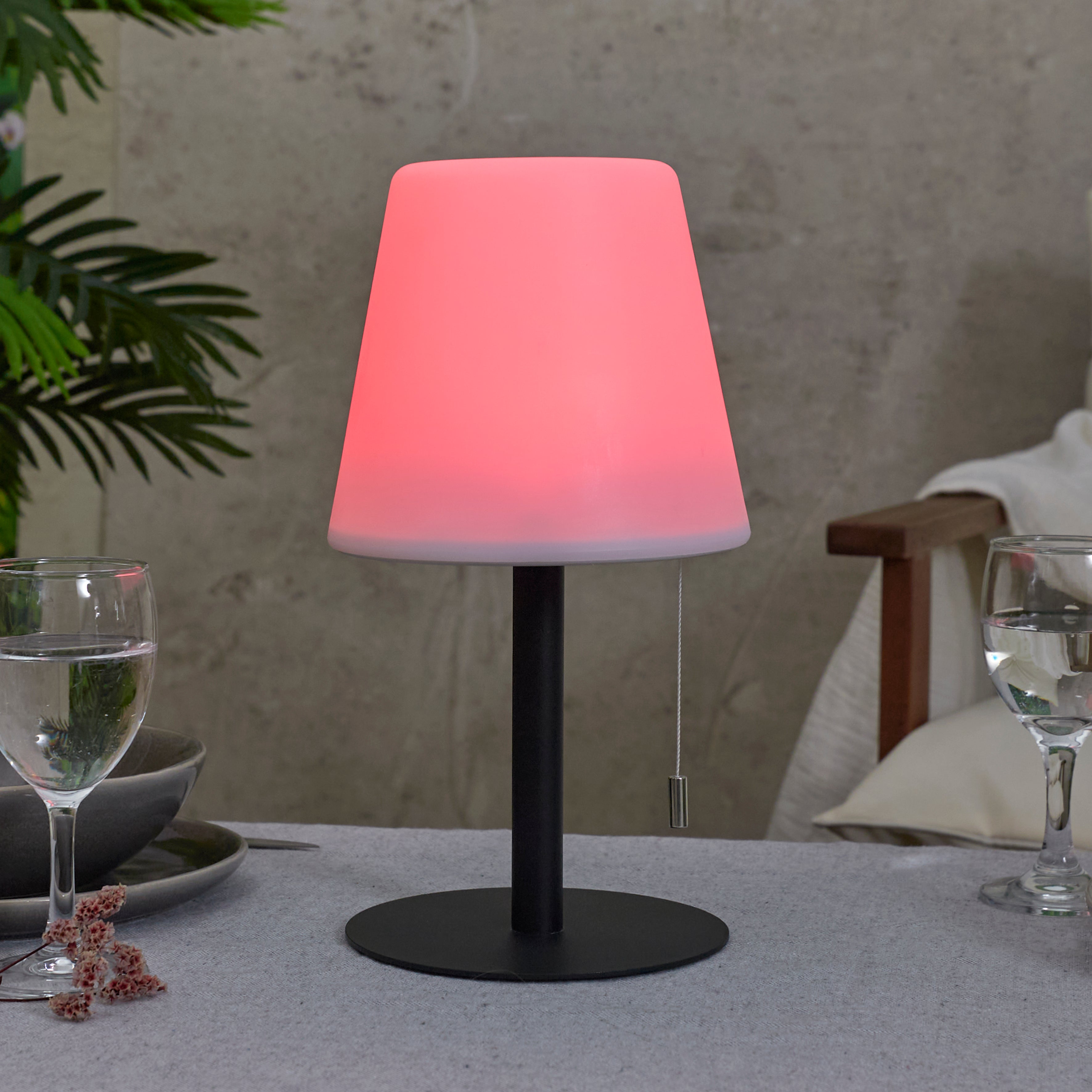 LAMPE DE TABLE RECHARGEABLE IP44 GRIS H30CM