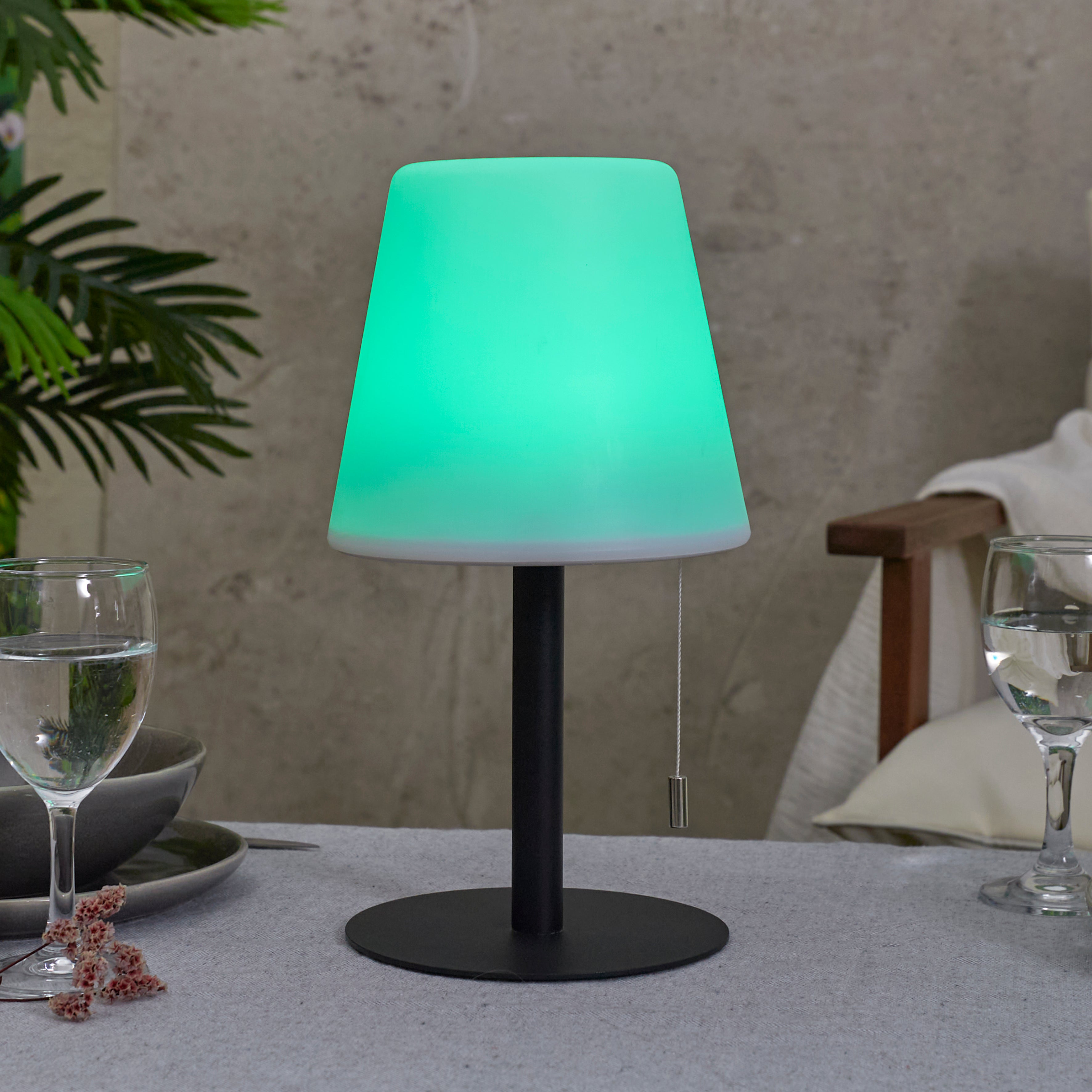 LAMPE DE TABLE RECHARGEABLE IP44 GRIS H30CM