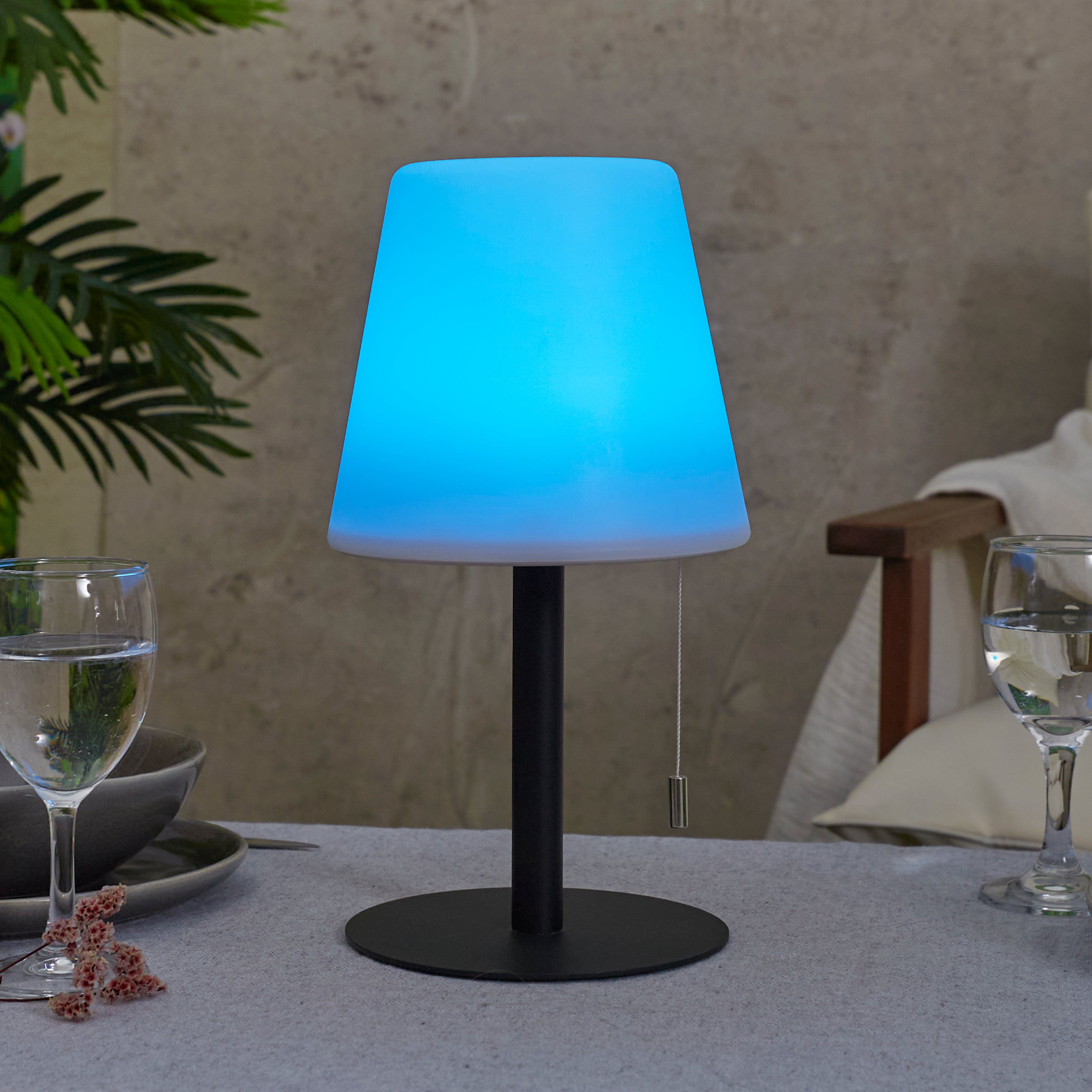 LAMPE DE TABLE RECHARGEABLE IP44 GRIS H30CM