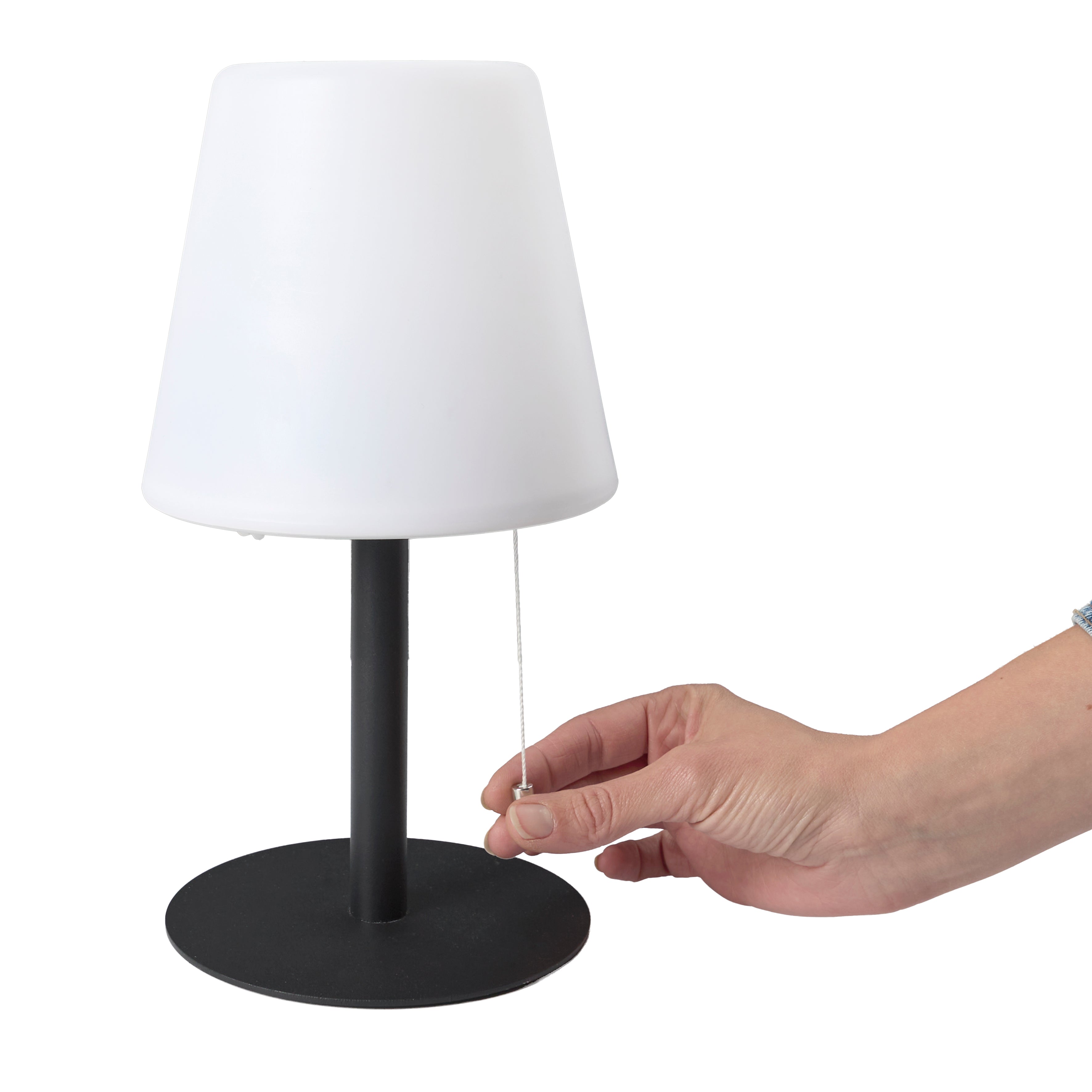 LAMPE DE TABLE RECHARGEABLE IP44 GRIS H30CM