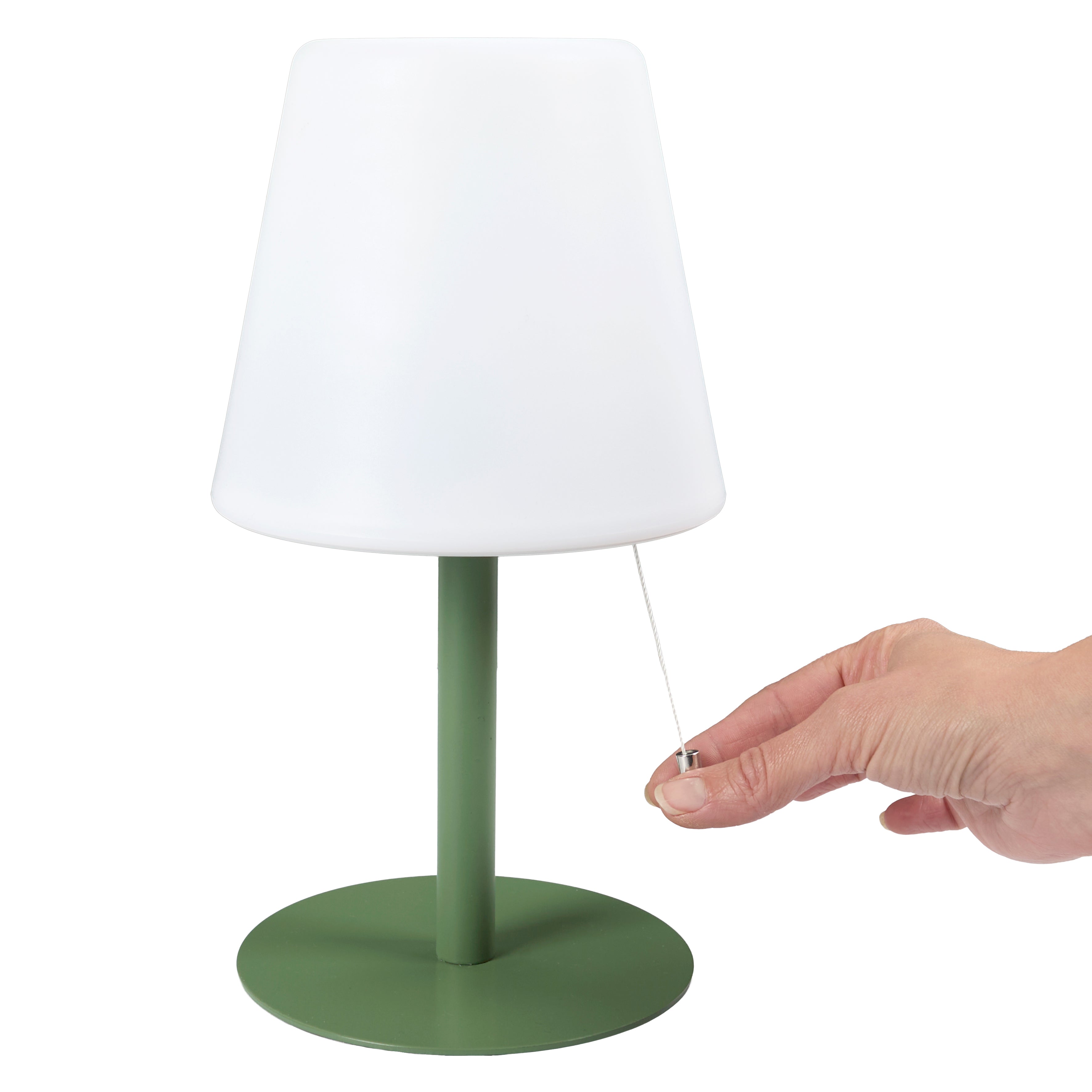 LAMPE DE TABLE RECHARGEABLE USB IP44 VERT H30CM
