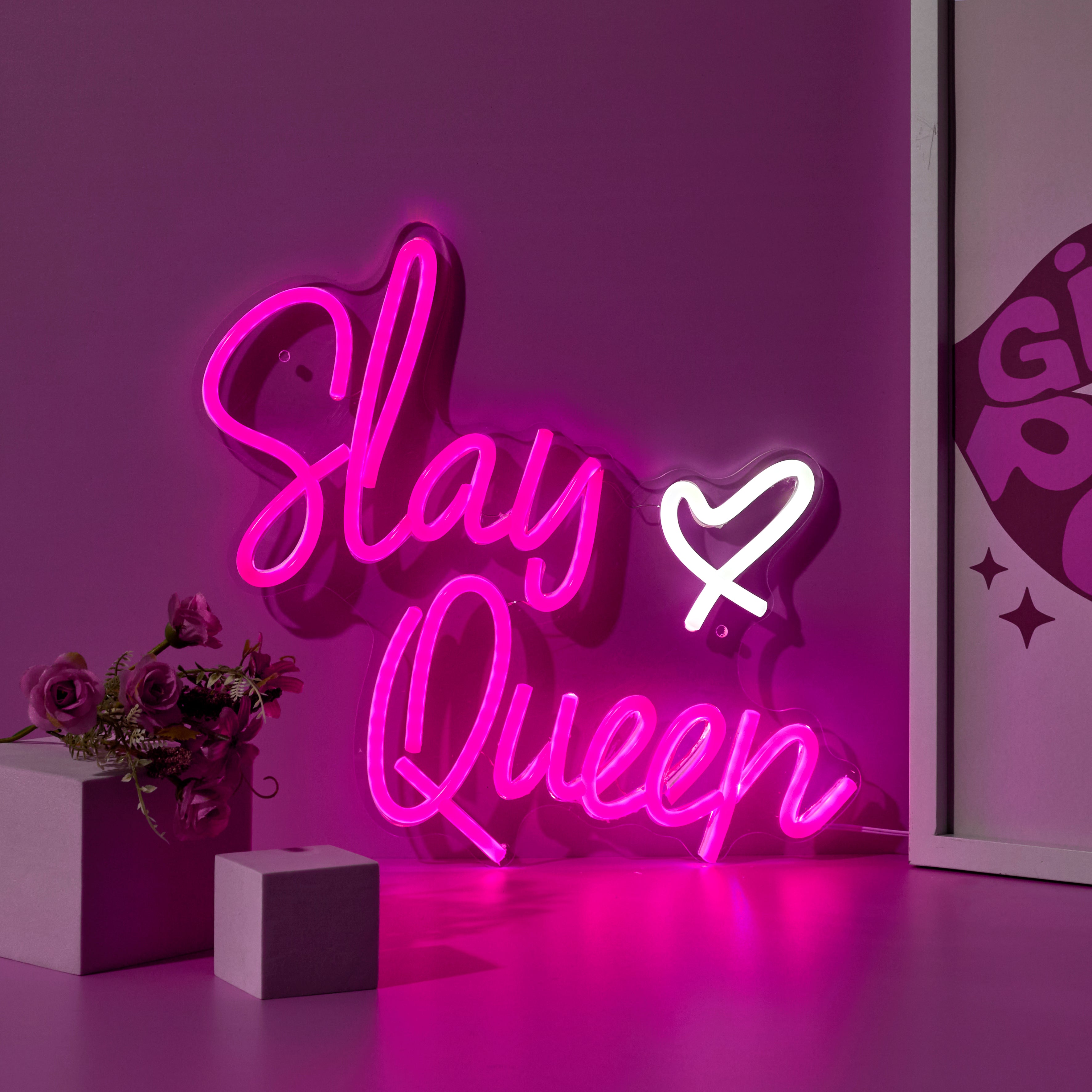 LAMPE LED EFFET NEON SLAY QUEEN USB CO GRL PWR