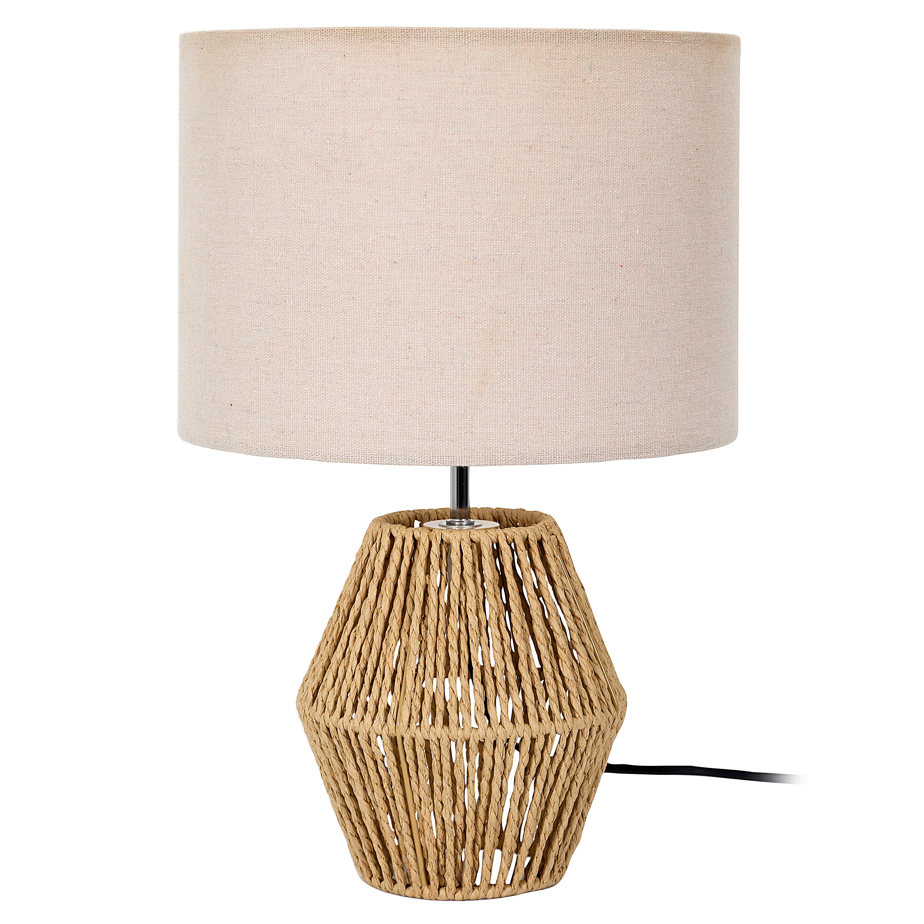 LAMPE LINA CORDE TRESSEE ABATJOUR LIN H40CM