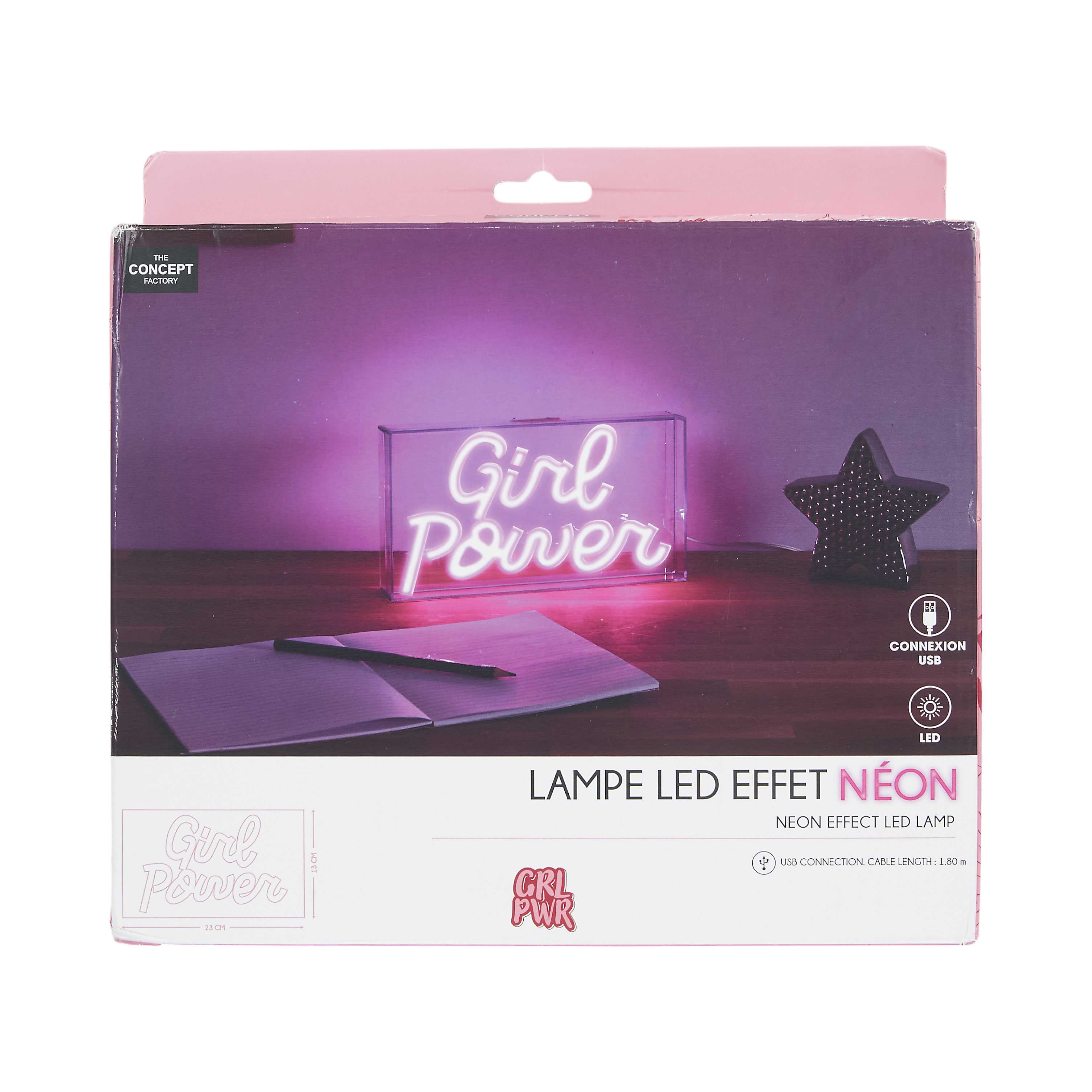 LAMPE ACRYLIQUE LED EFFET NEON CO GRL PWR