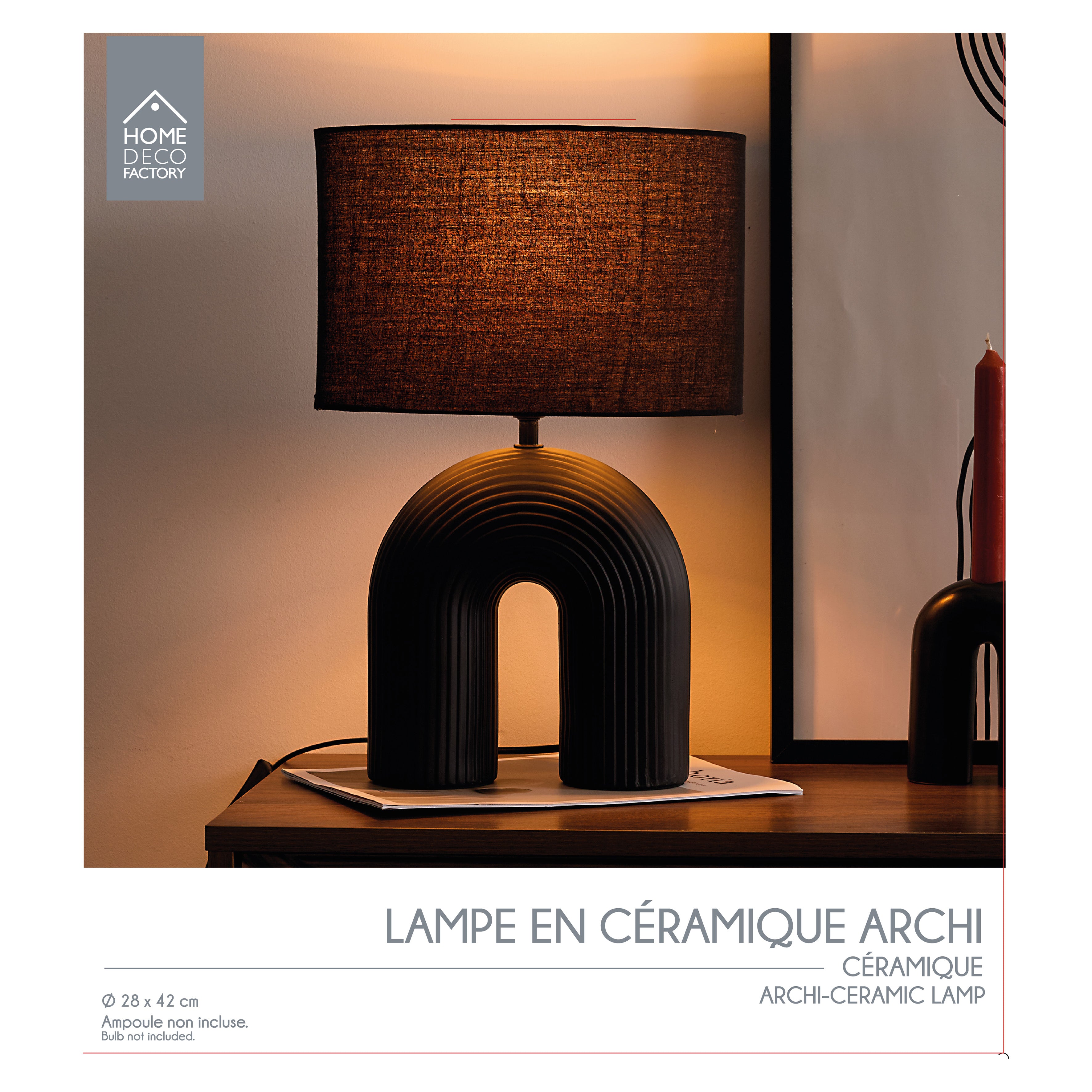 LAMPE ARCHI CERAMIQUE NOIR
