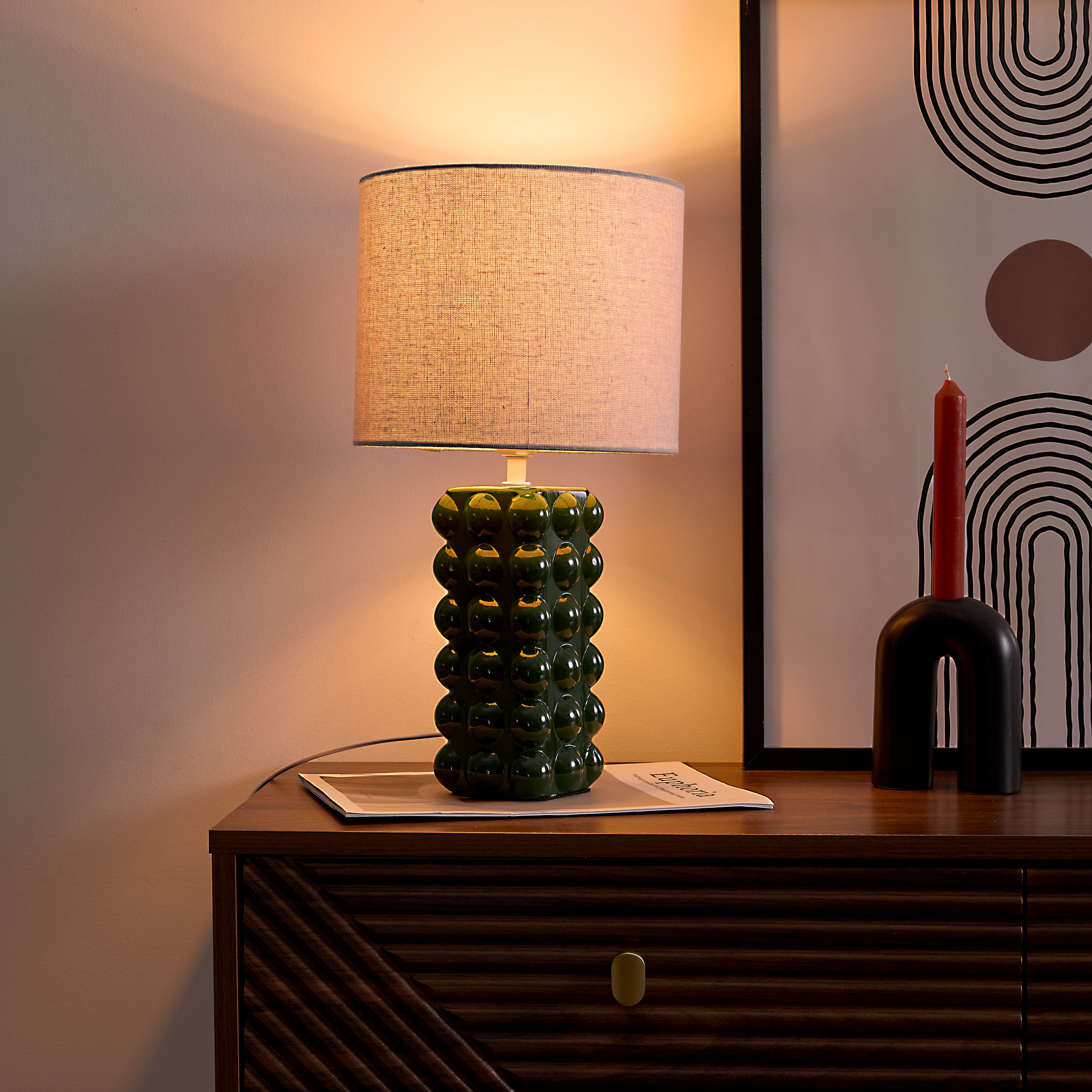 LAMPE CERAMIQUE VERT FORET