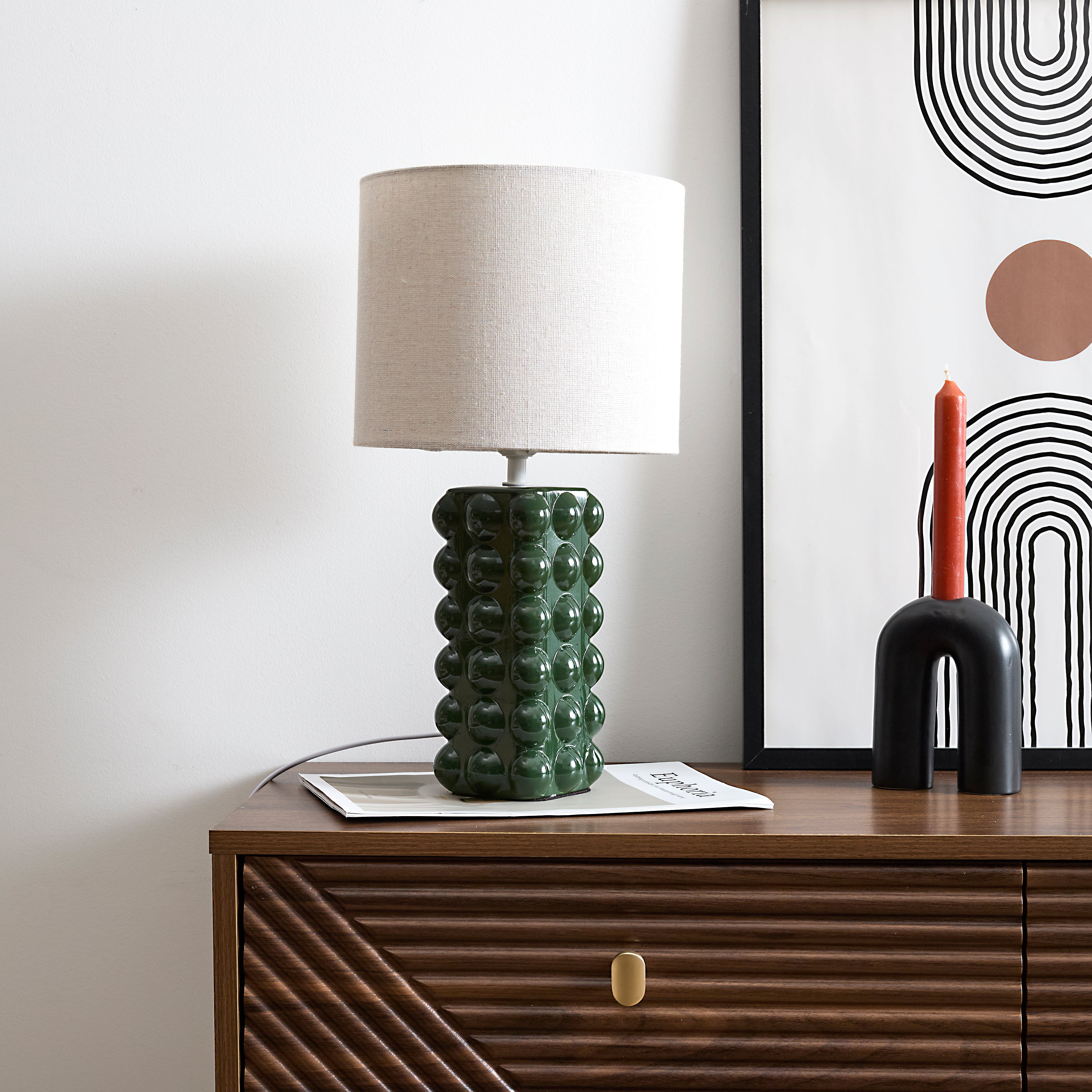 LAMPE CERAMIQUE VERT FORET