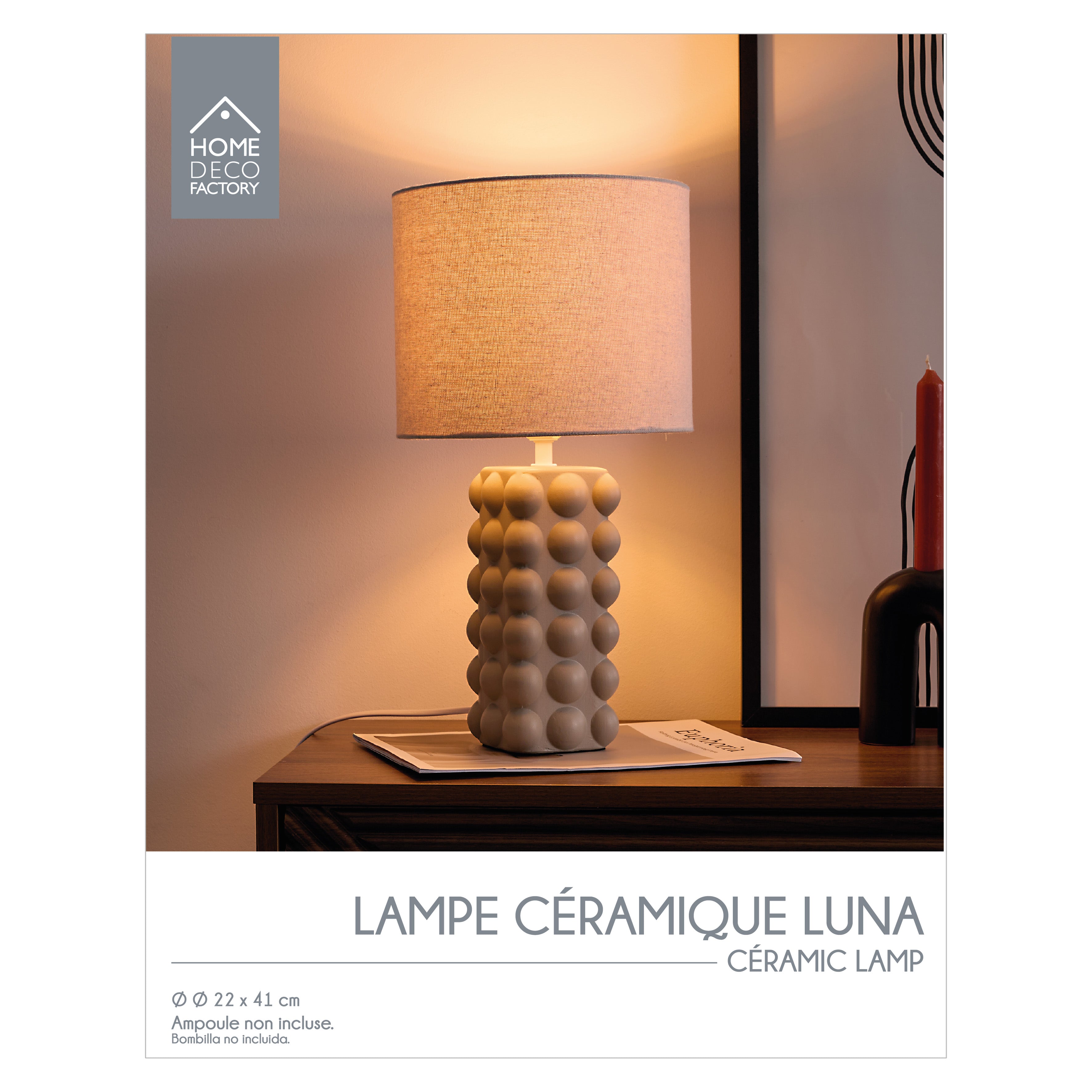 LAMPE CERAMIQUE TAUPE