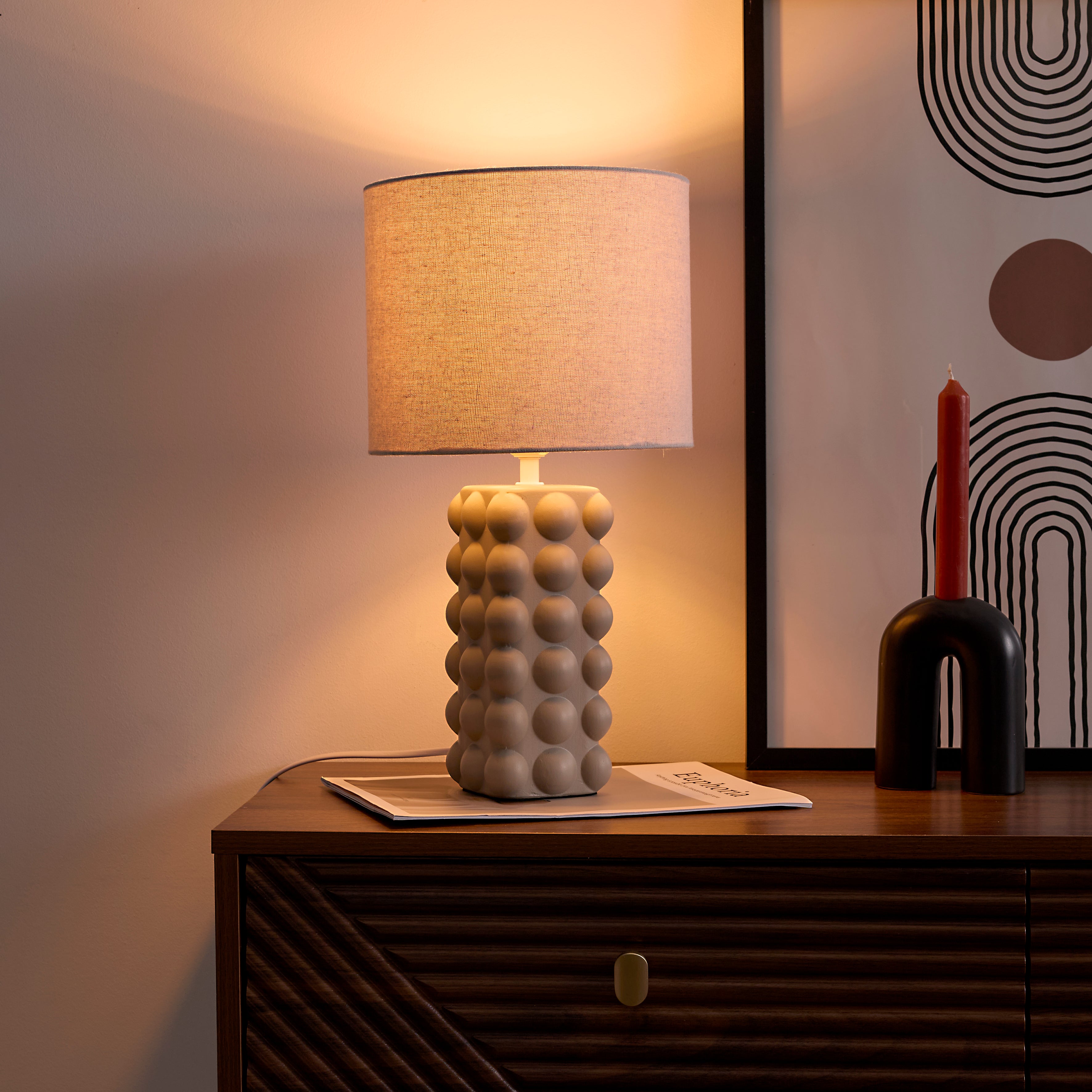 LAMPE CERAMIQUE TAUPE
