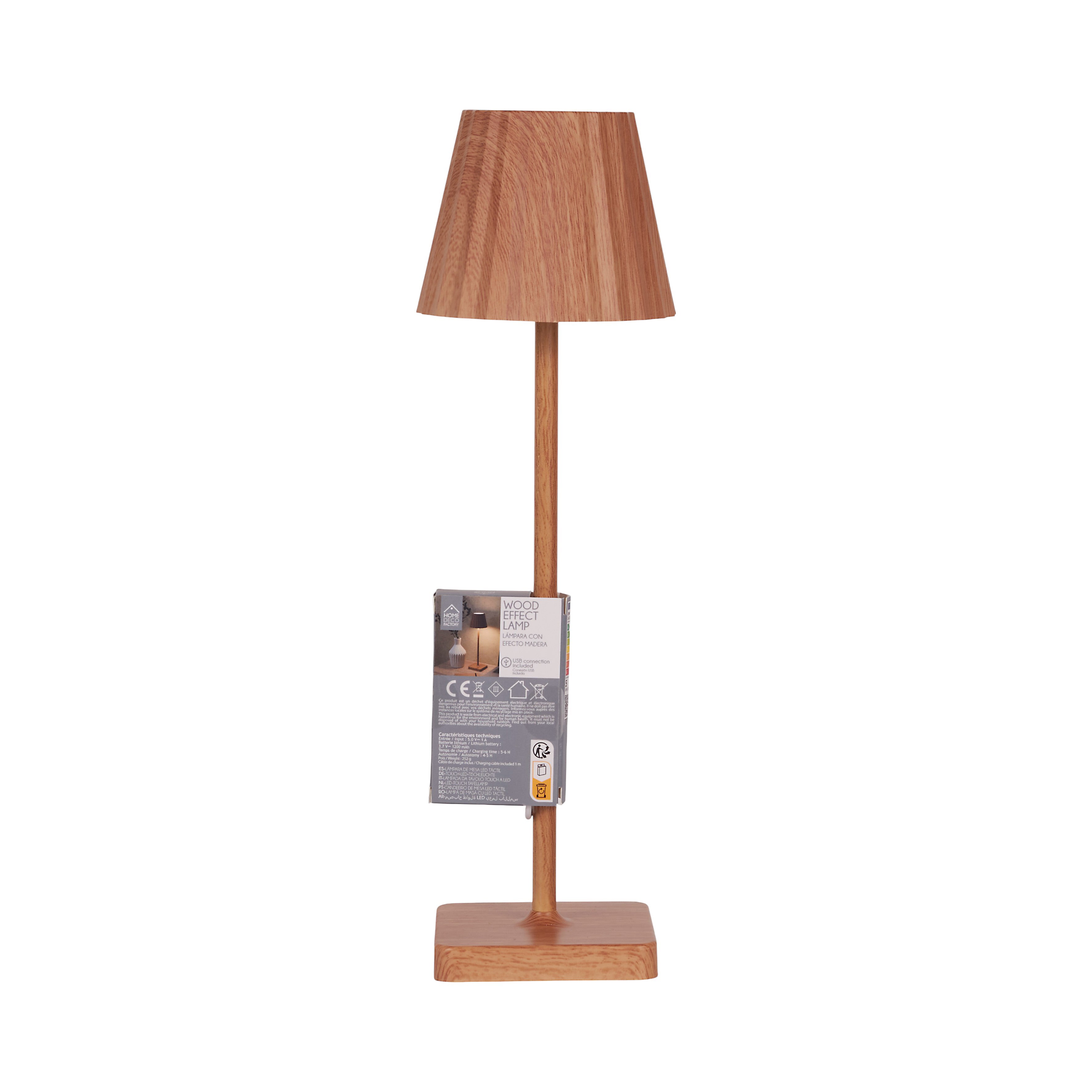 LAMPE DE TABLE RECHARGEABLE USB BOIS CLAIR