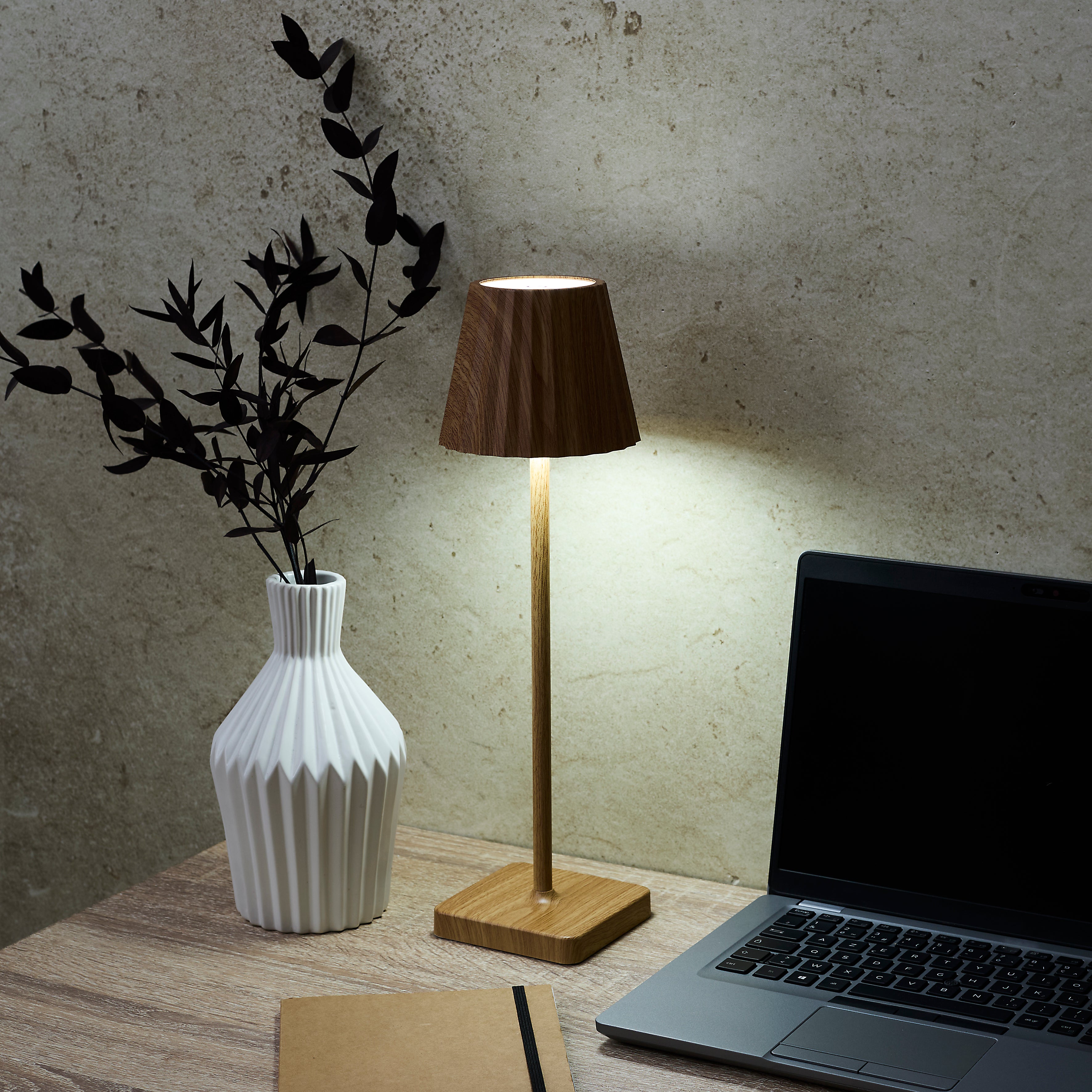 LAMPE DE TABLE RECHARGEABLE USB BOIS CLAIR