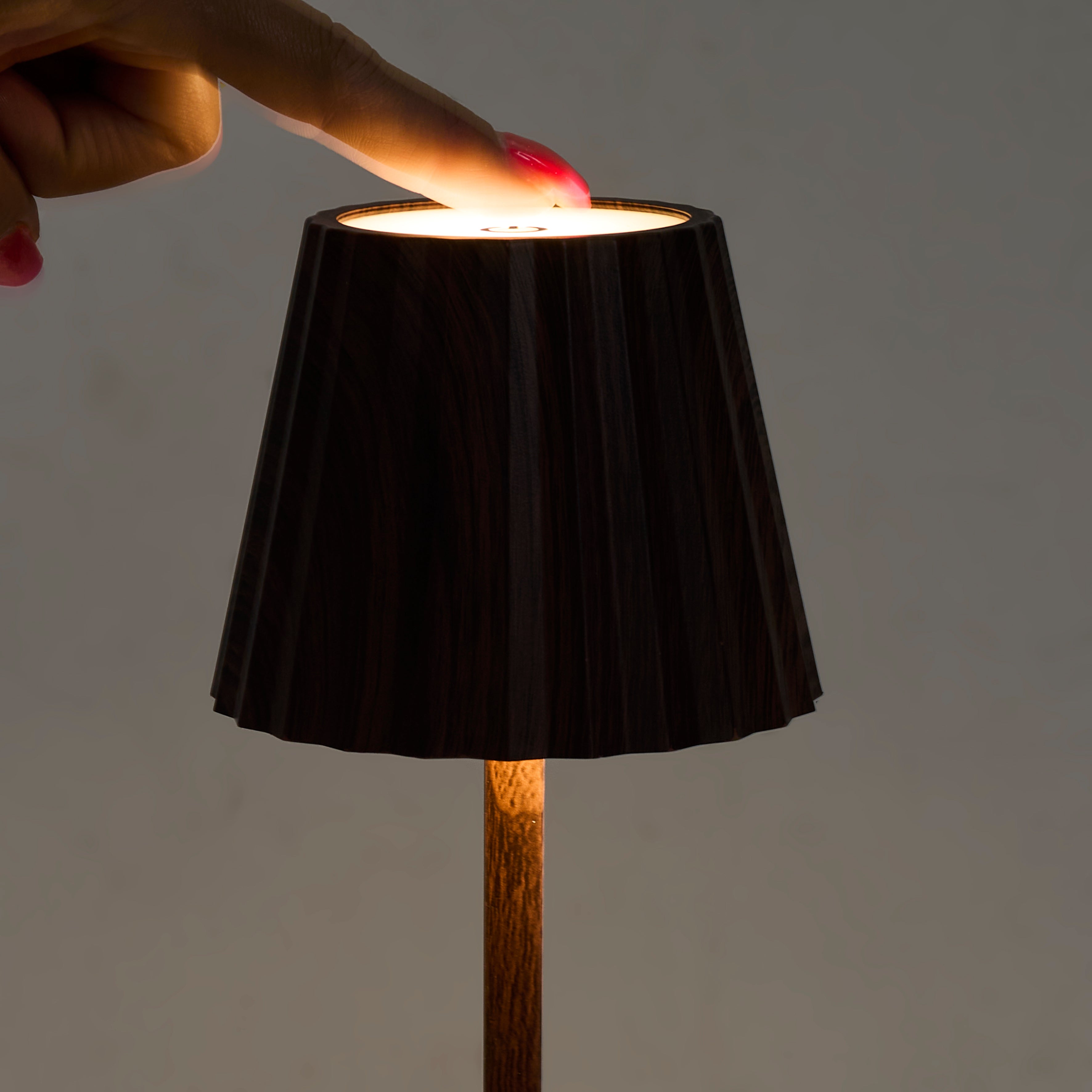 LAMPE DE TABLE RECHARGEABLE USB BOIS FONCE