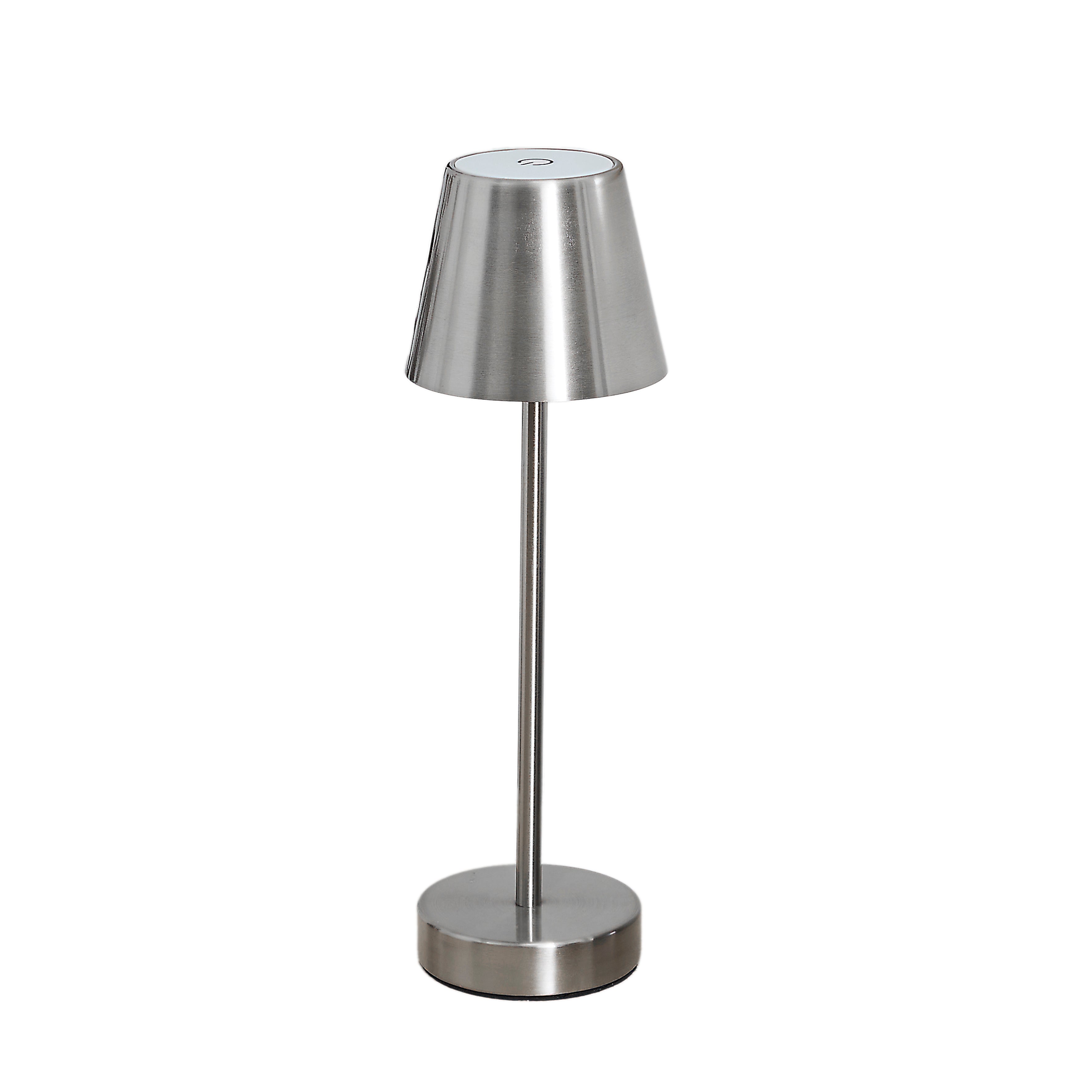 LAMPE DE TABLE RECHARGEABLE USB ARGENT H36CM