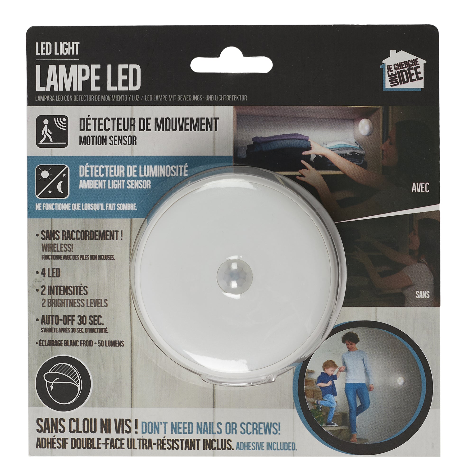 DETECTEUR LEDX4 MOUVEMENT 50 LUMENS