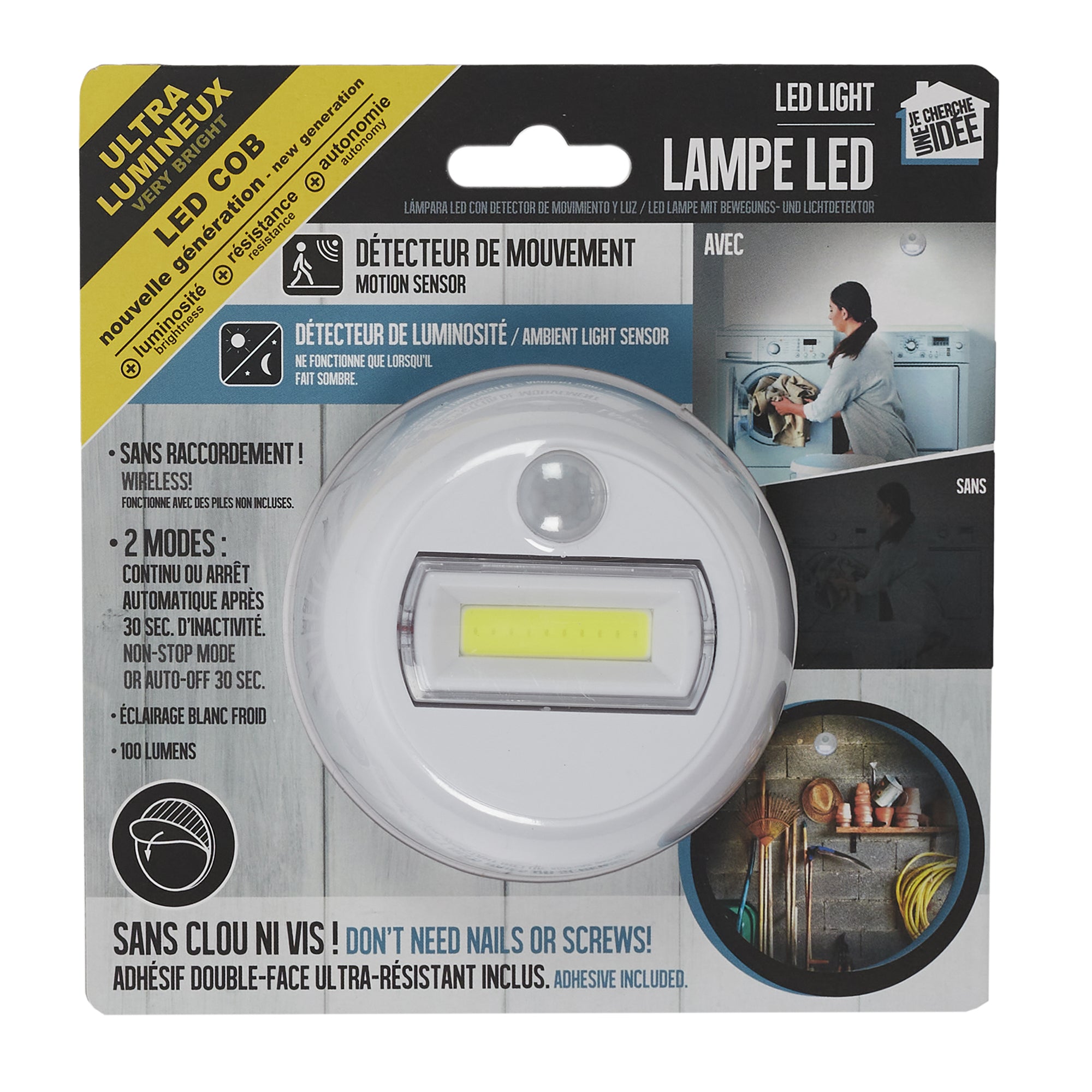DETECTEUR COB MOUVEMENT 100 LUMENS