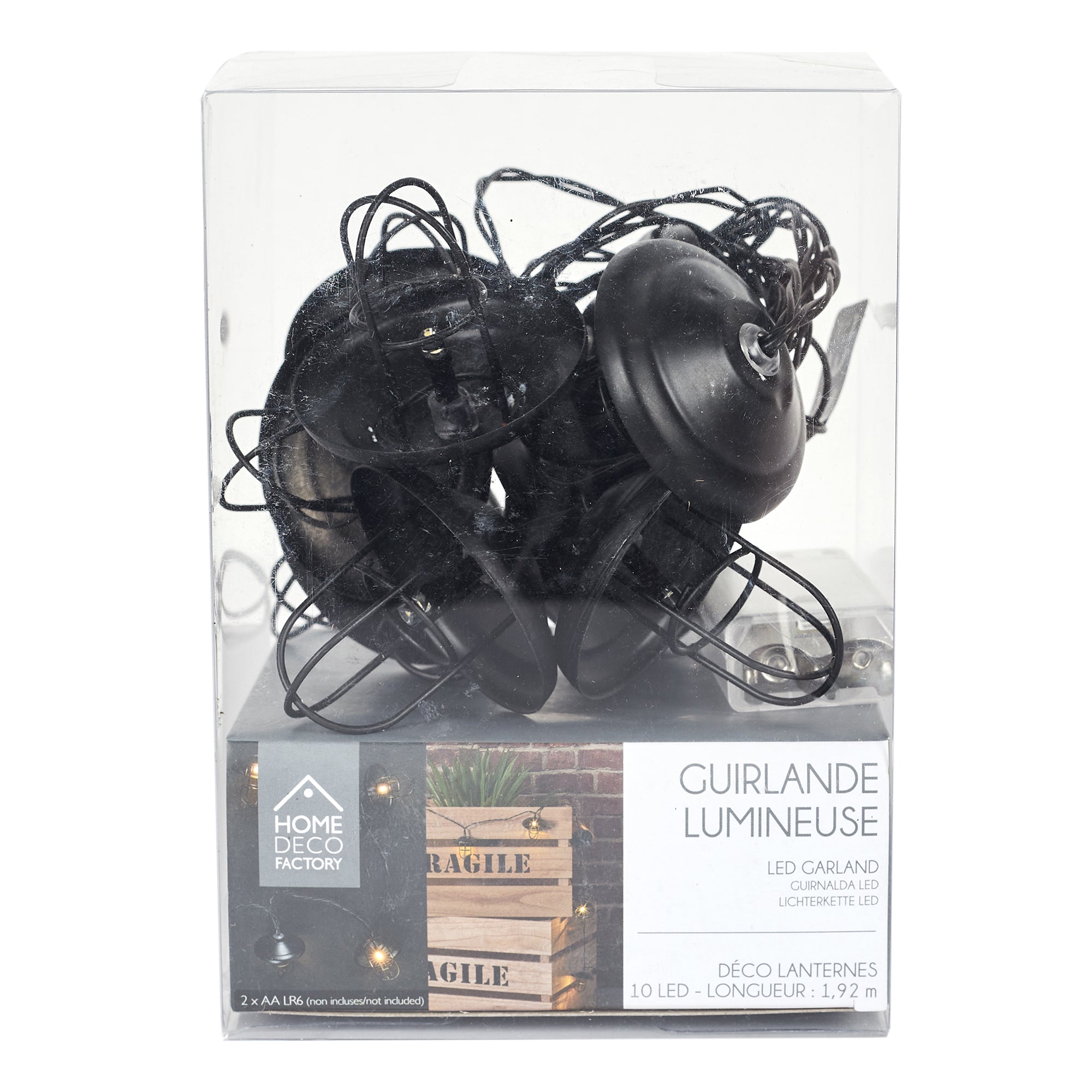 GUIRLANDE LANTERNE METAL 10 LED 1M92