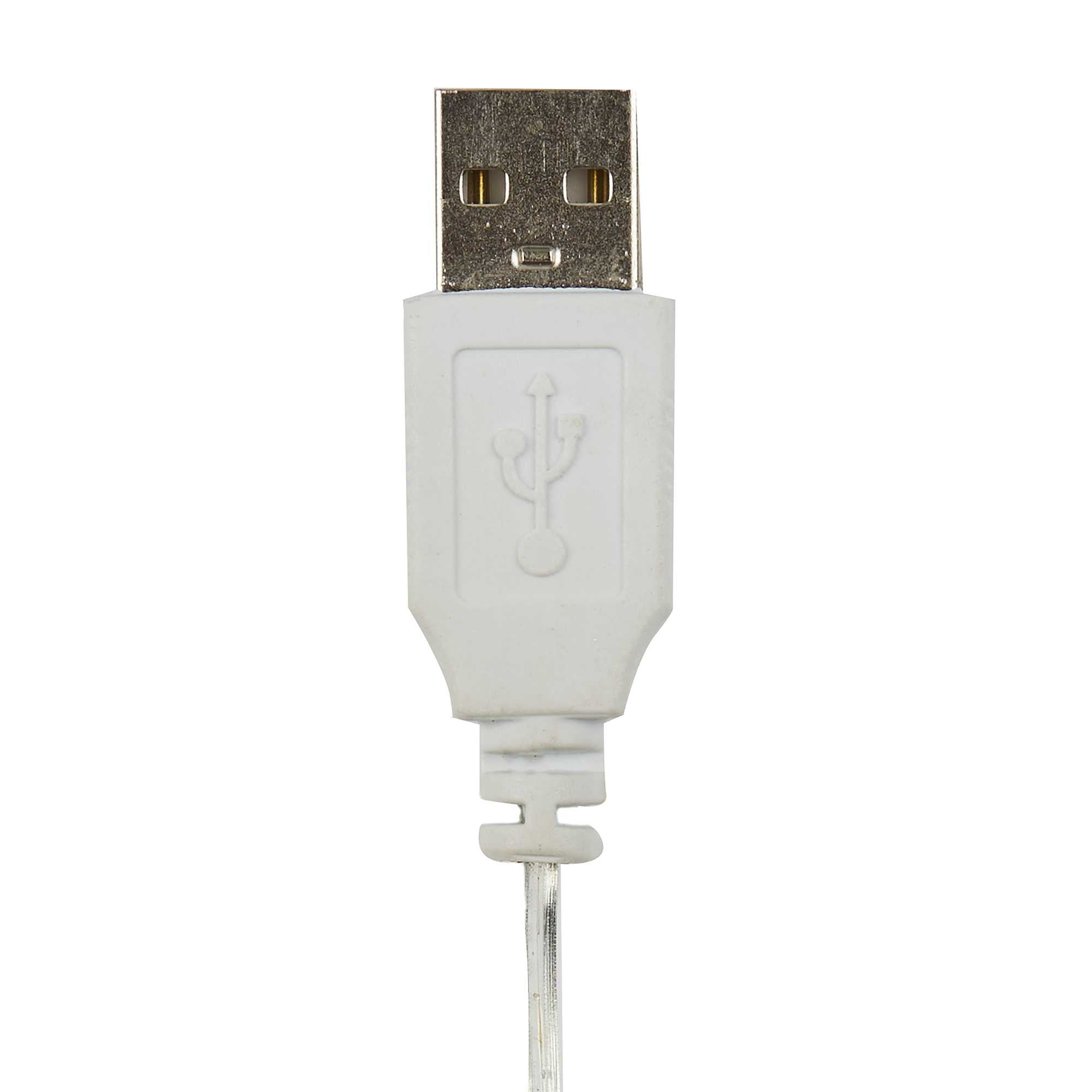 GUIRLANDE BOULE USB 15 LED GRIS BLANC BLEU